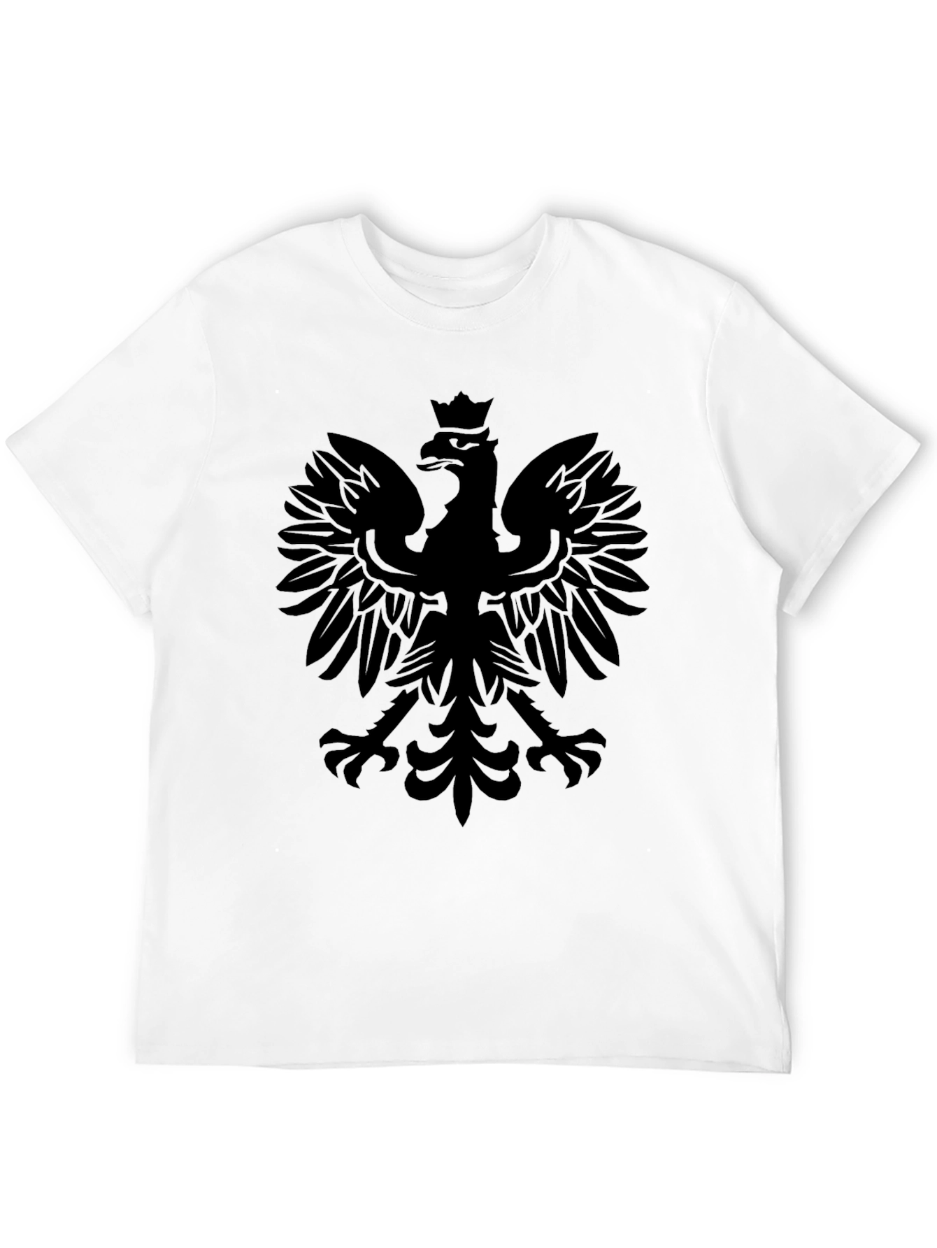 Mens Black Polish Eagle Graphic T-Shirt