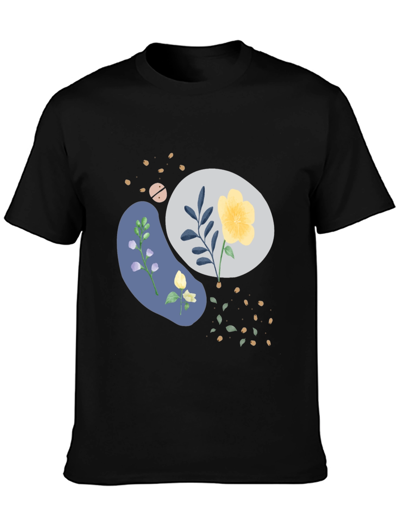 Floral Graphic Black T-Shirt