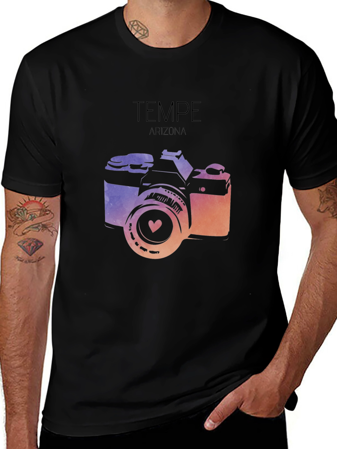 Tempe Arizona Camera Graphic Tee - Black