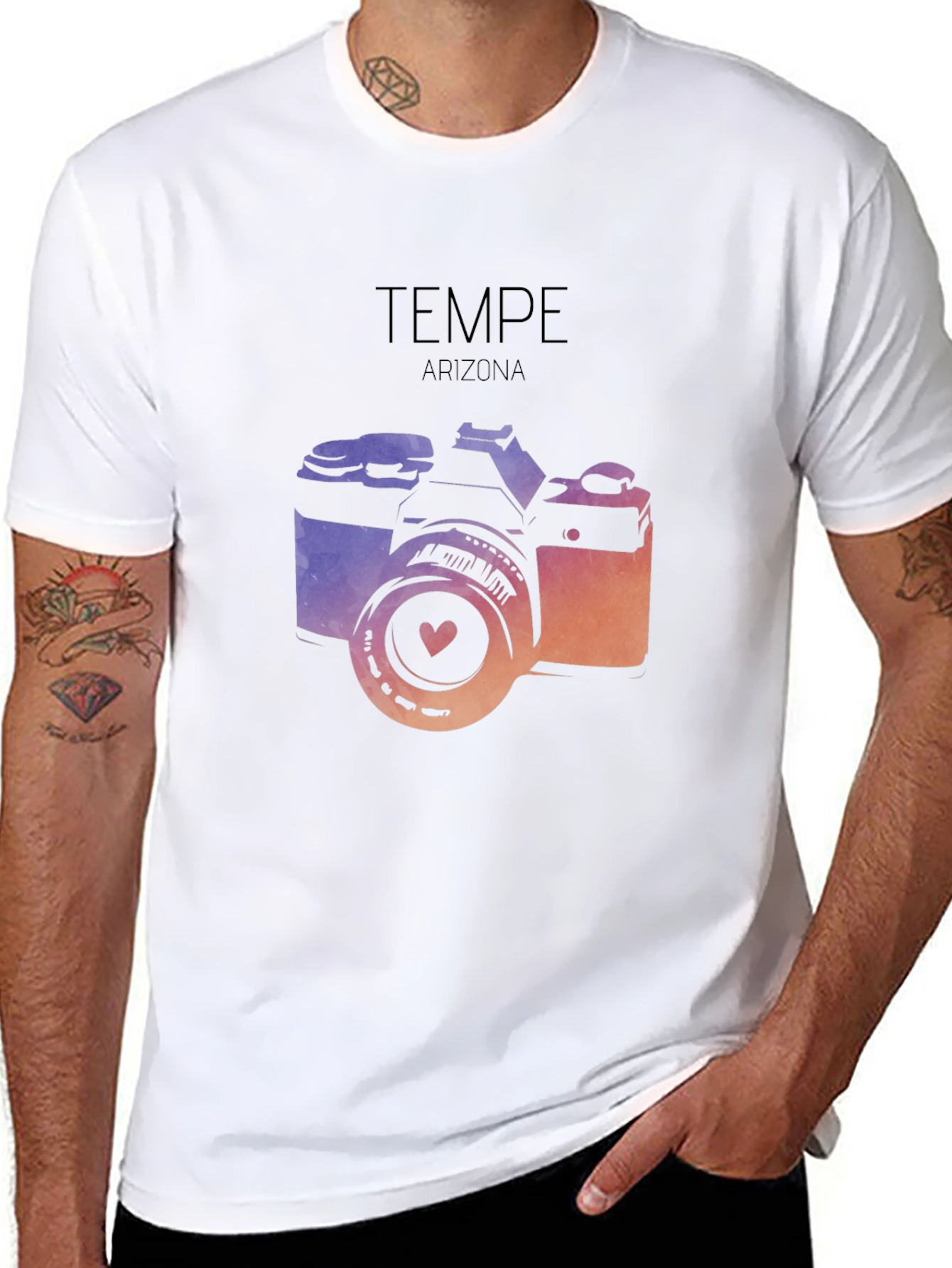 Tempe Arizona Camera Graphic Tee - Black