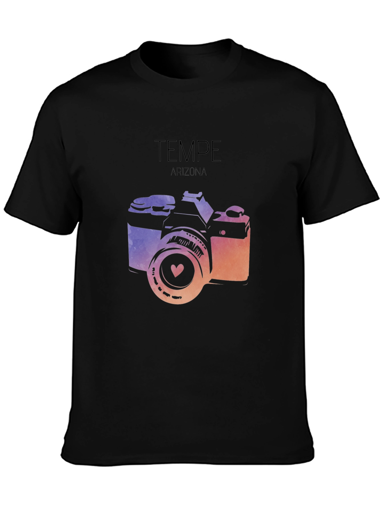 Tempe Arizona Camera Graphic Tee - Black