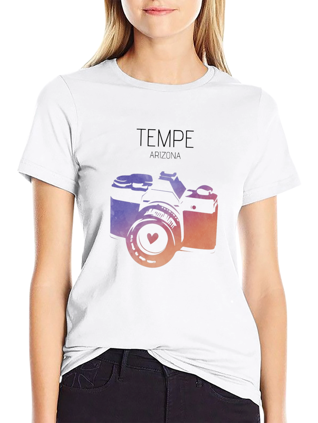 Tempe Arizona Camera Graphic Tee - Black