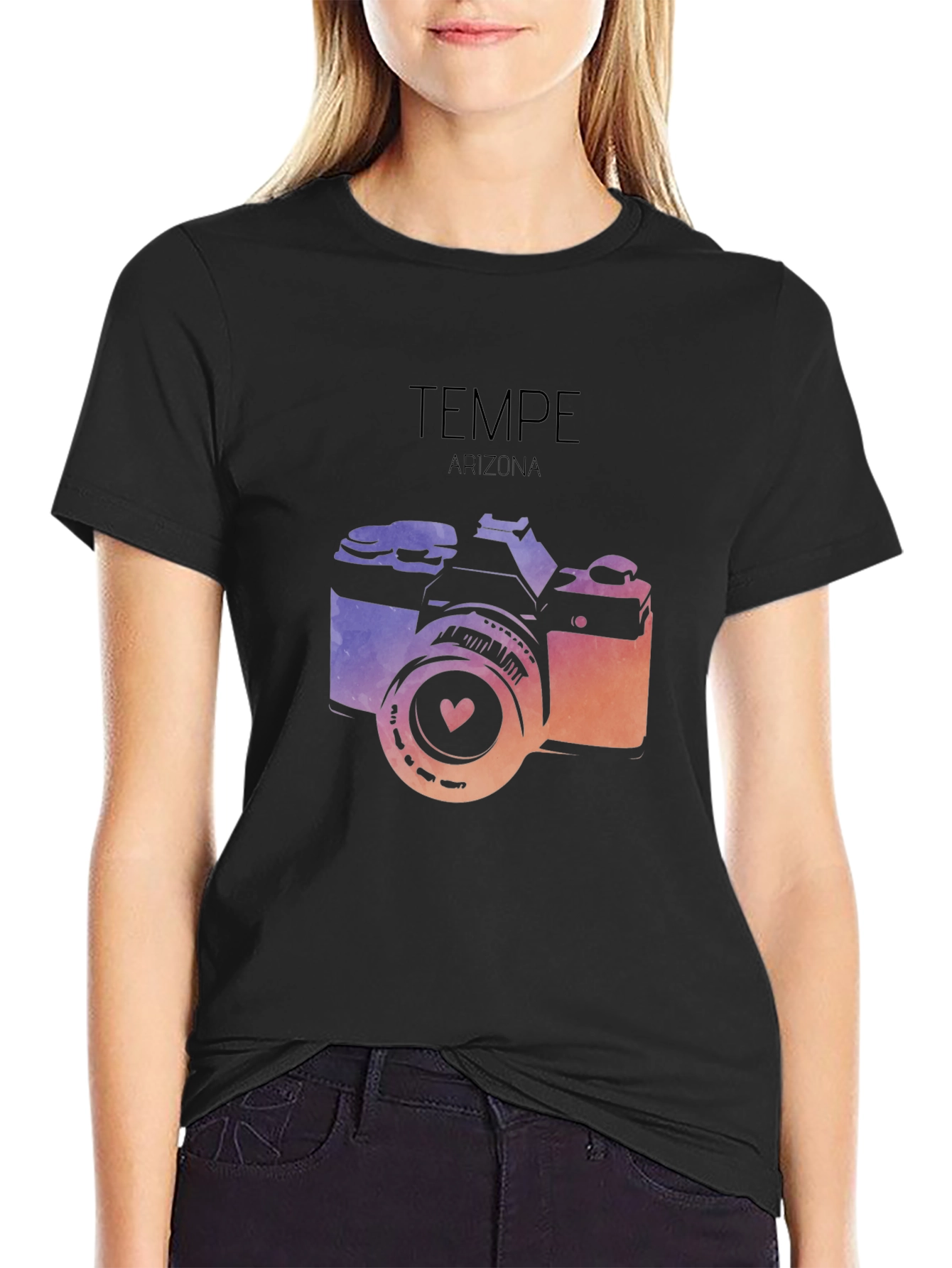 Tempe Arizona Camera Graphic Tee - Black