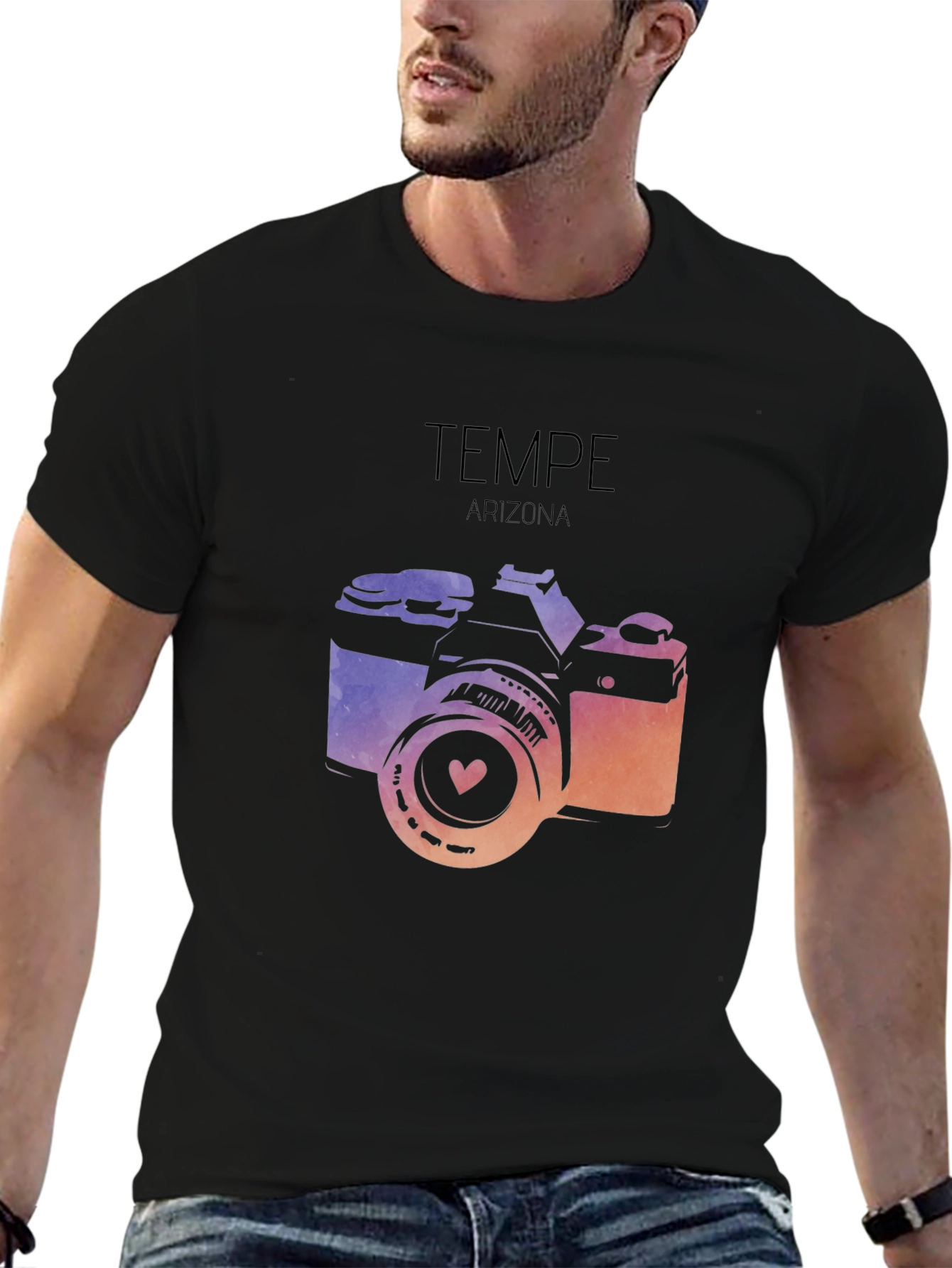 Tempe Arizona Camera Graphic Tee - Black