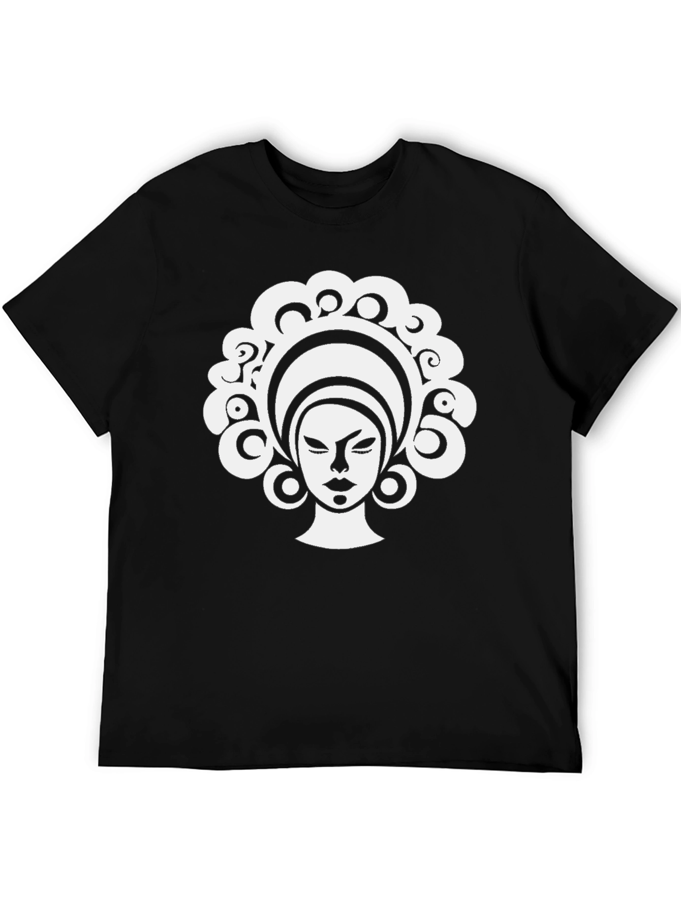 Black T-Shirt with Afro Woman Graphic