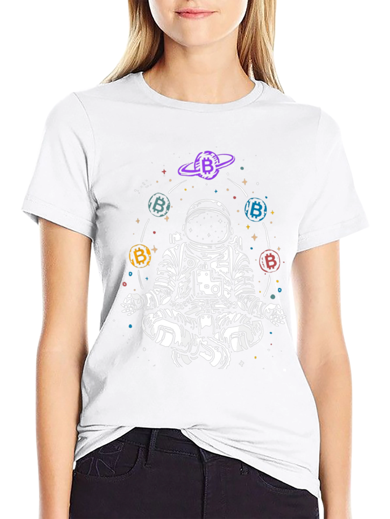 Bitcoin Astronaut T-Shirt - Meditating in Space