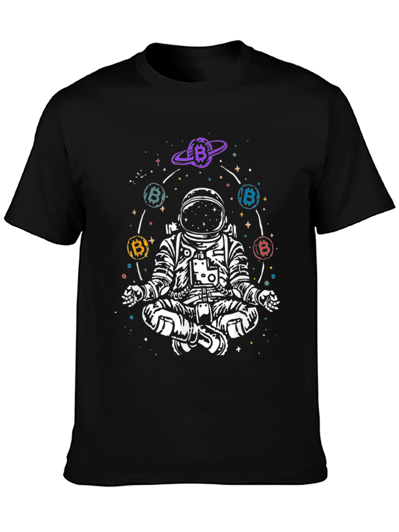 Bitcoin Astronaut T-Shirt - Meditating in Space
