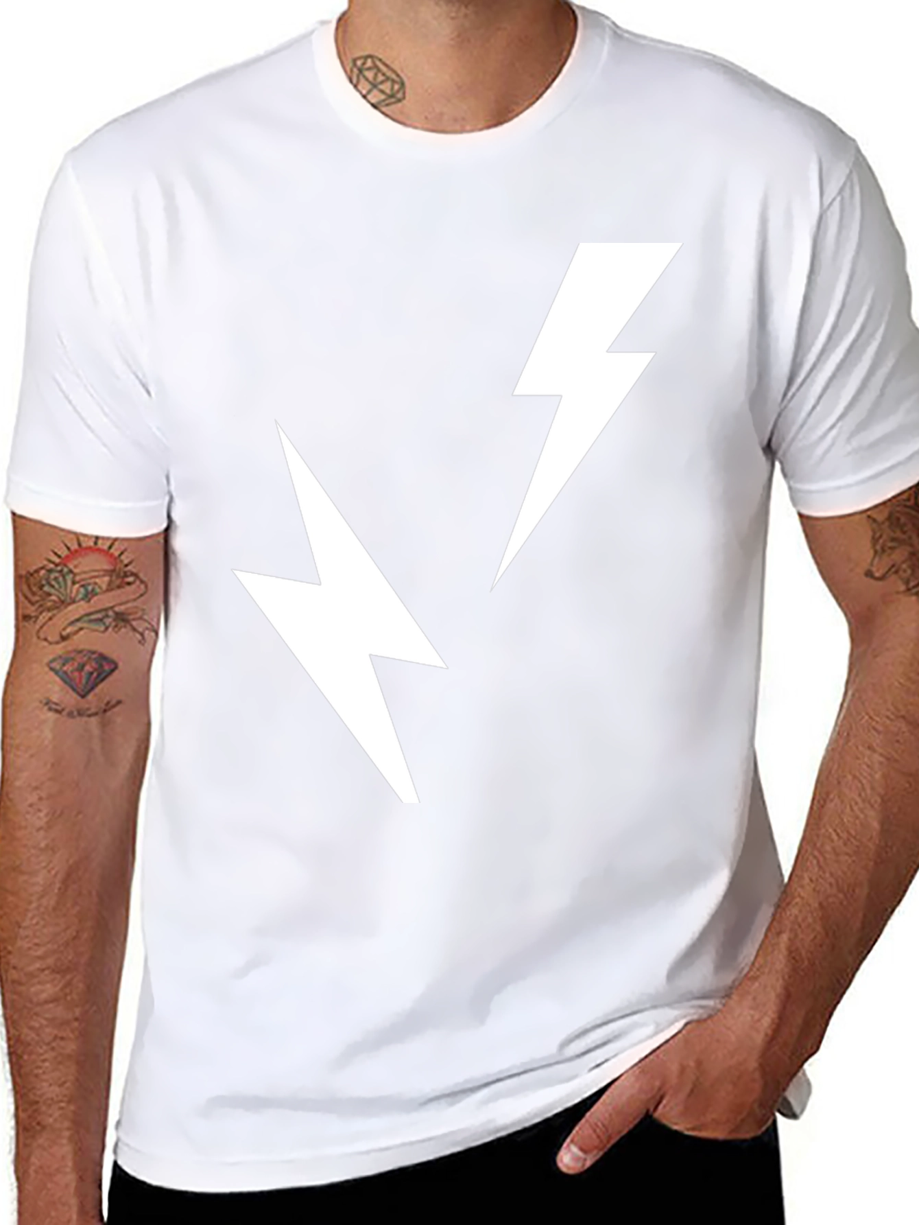 Electric Bolt Tee - Black Cotton T-Shirt