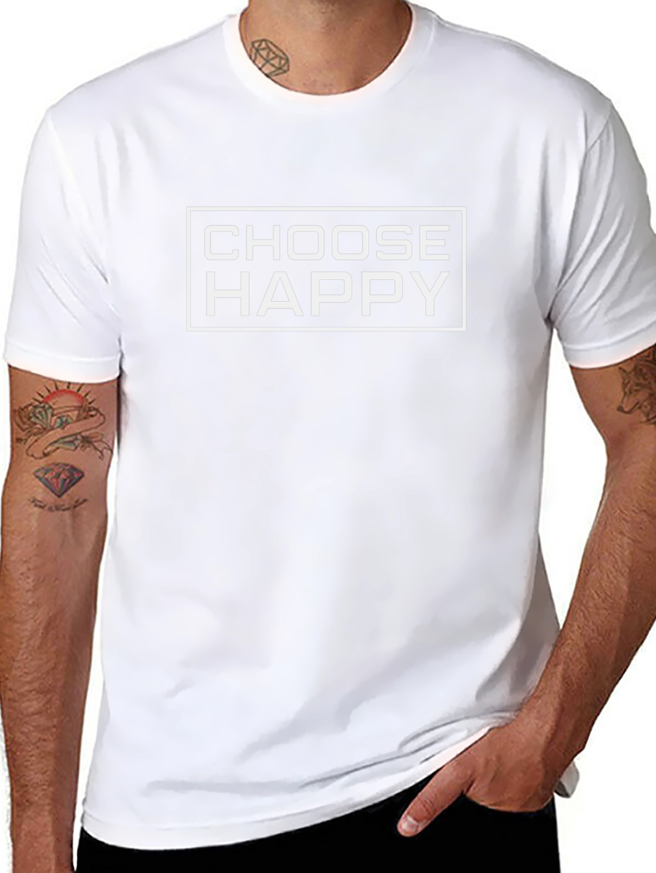 Choose Happy Graphic Tee - Black Cotton T-Shirt