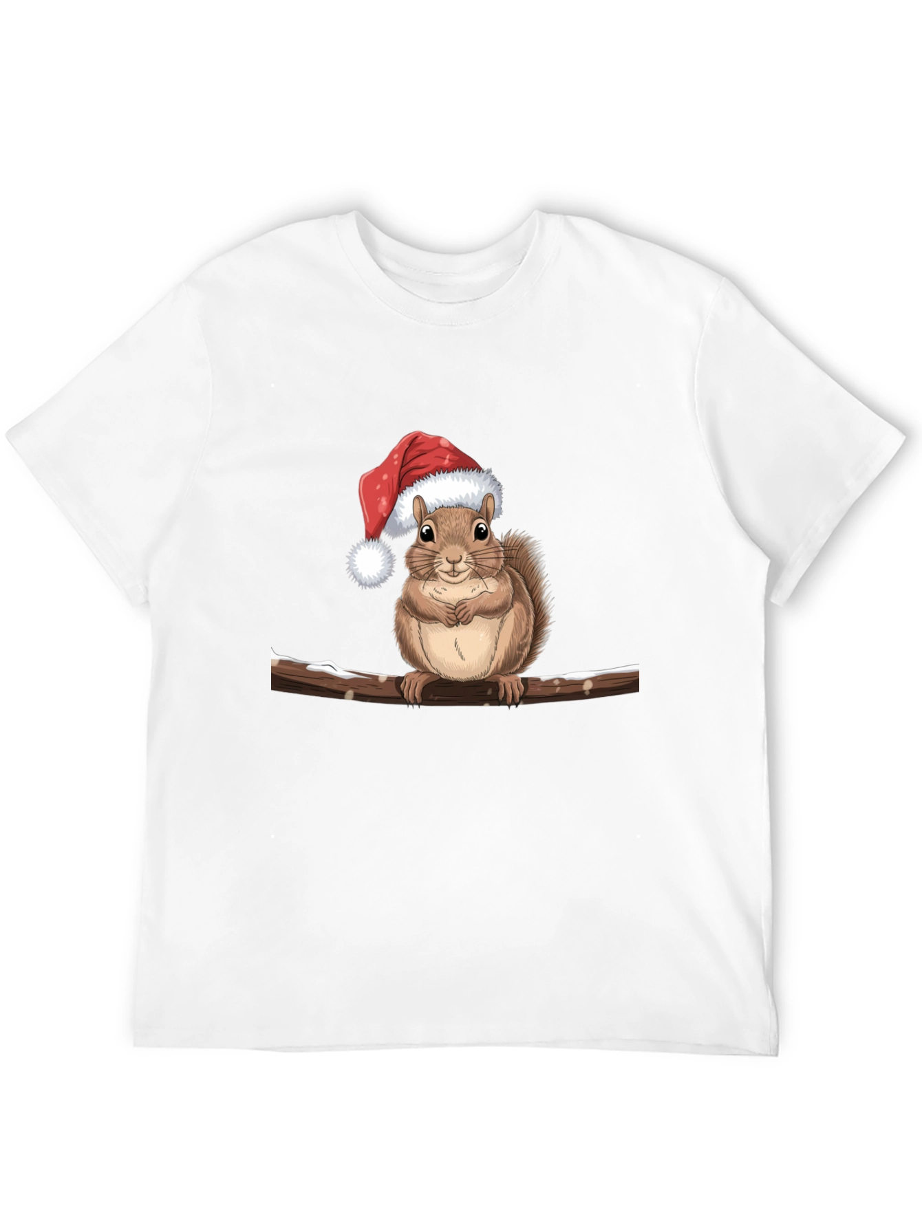Festive Squirrel on Branch Graphic Tee