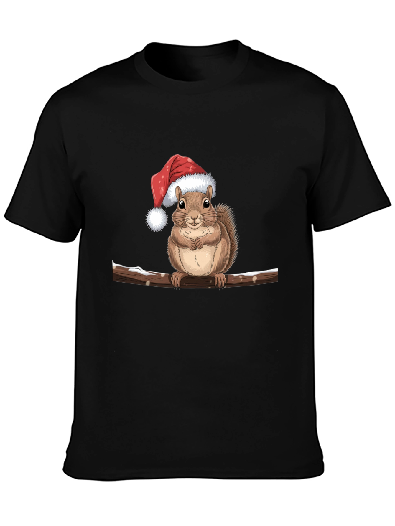 Festive Squirrel on Branch Graphic Tee