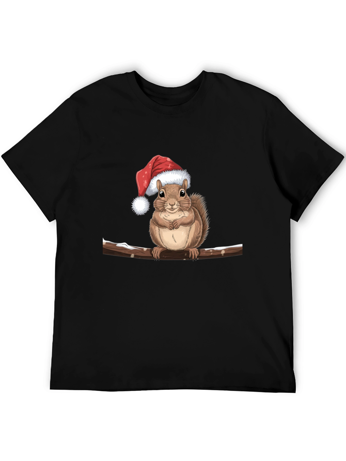 Festive Squirrel on Branch Graphic Tee