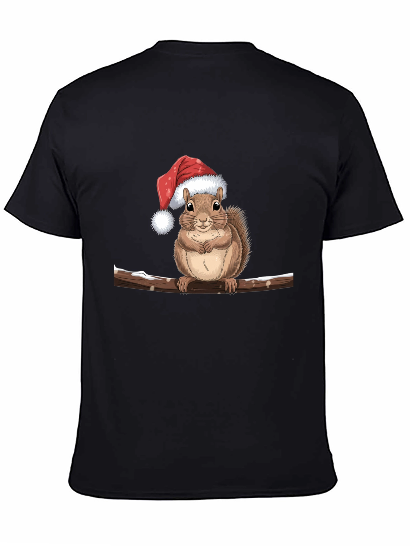 Festive Squirrel on Branch Graphic Tee