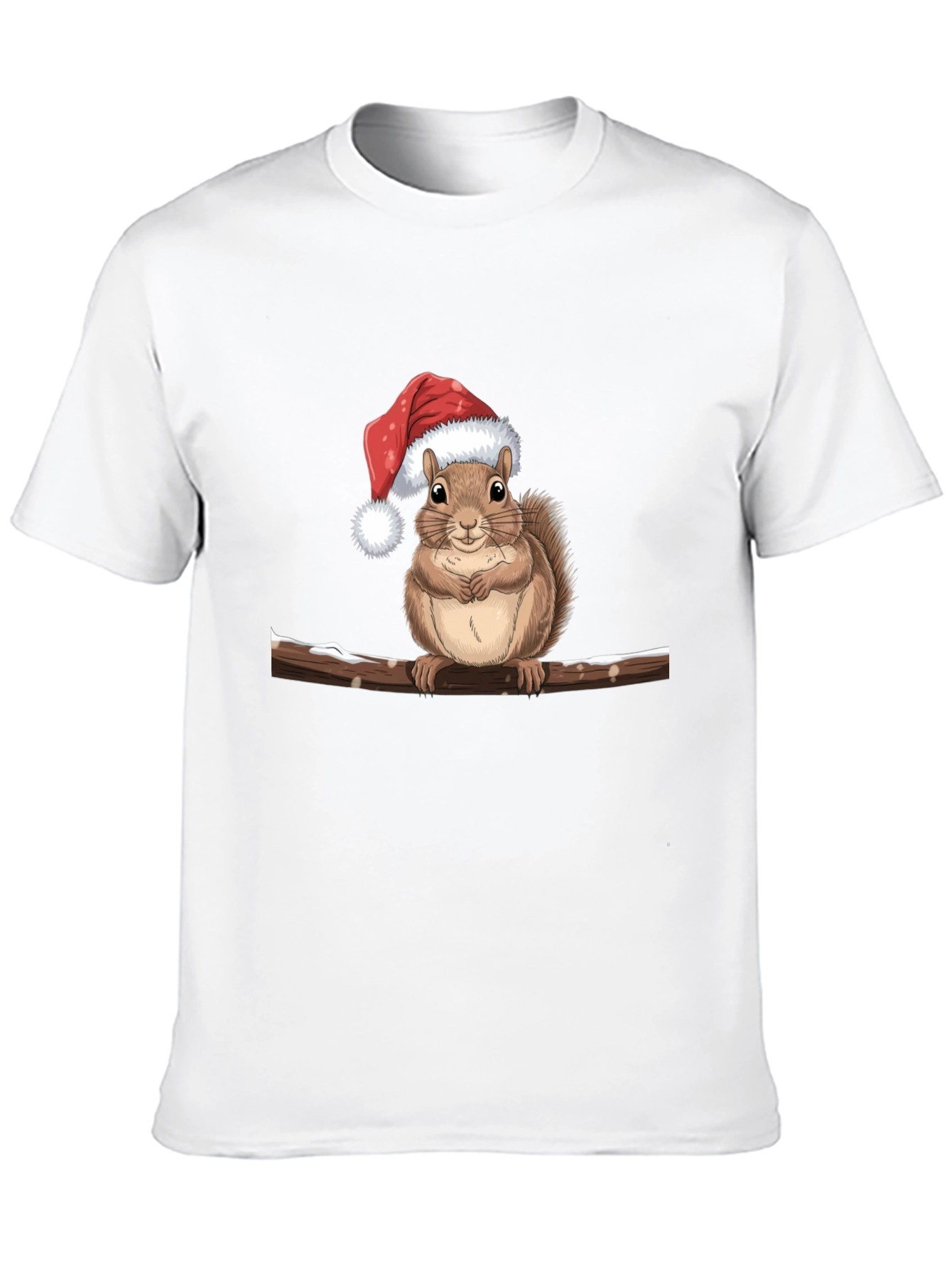 Festive Squirrel on Branch Graphic Tee