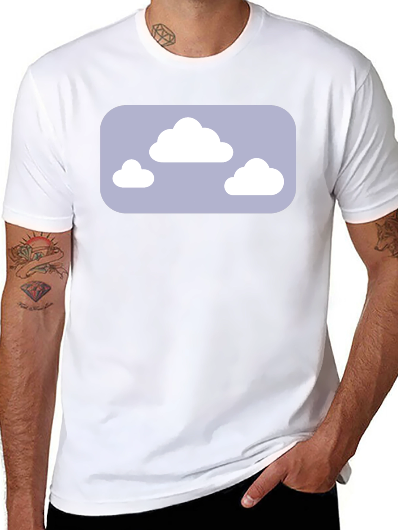 Cloud Graphic Tee - Black Casual T-Shirt