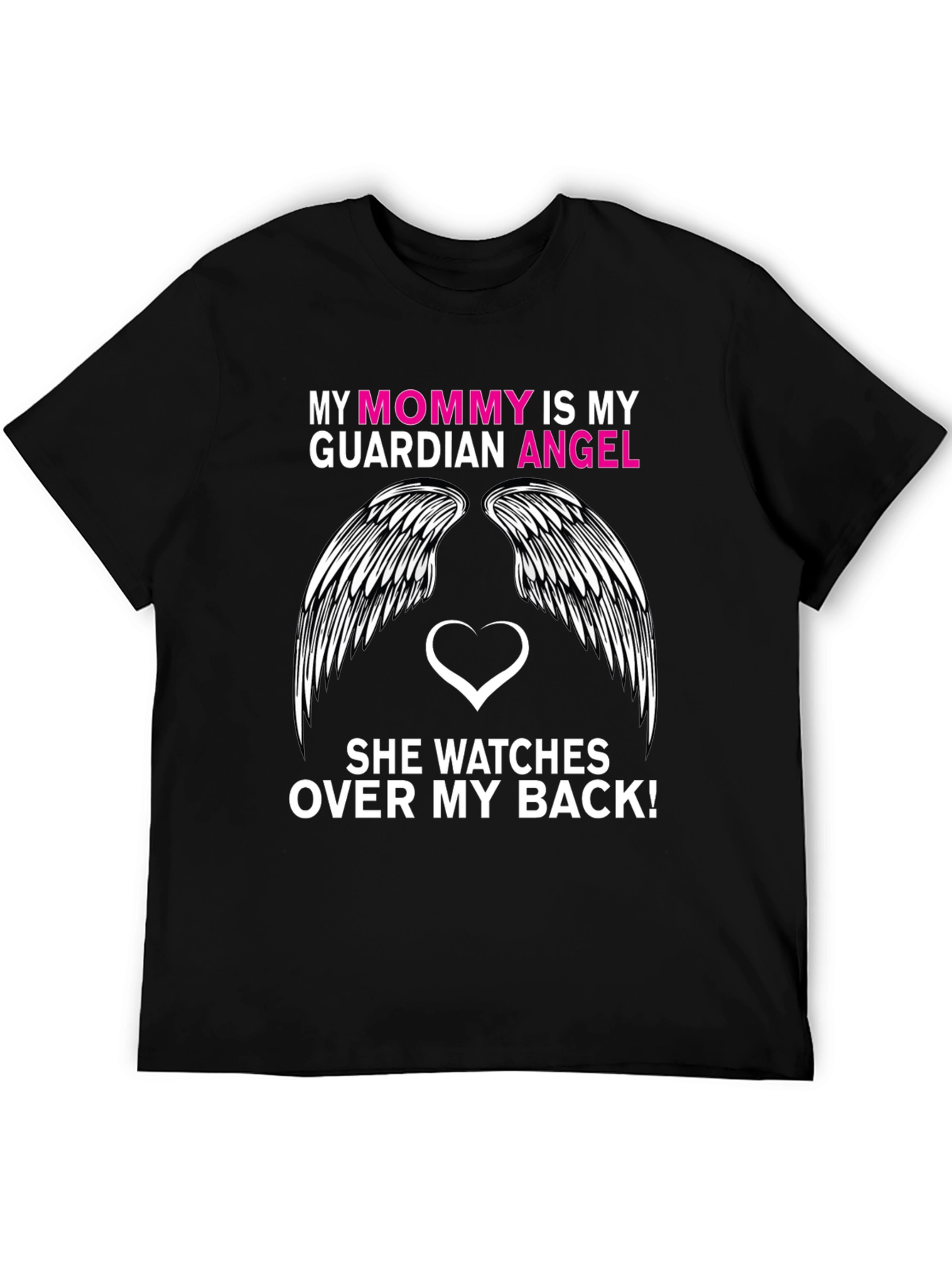 Mommy Guardian Angel T-Shirt - Black