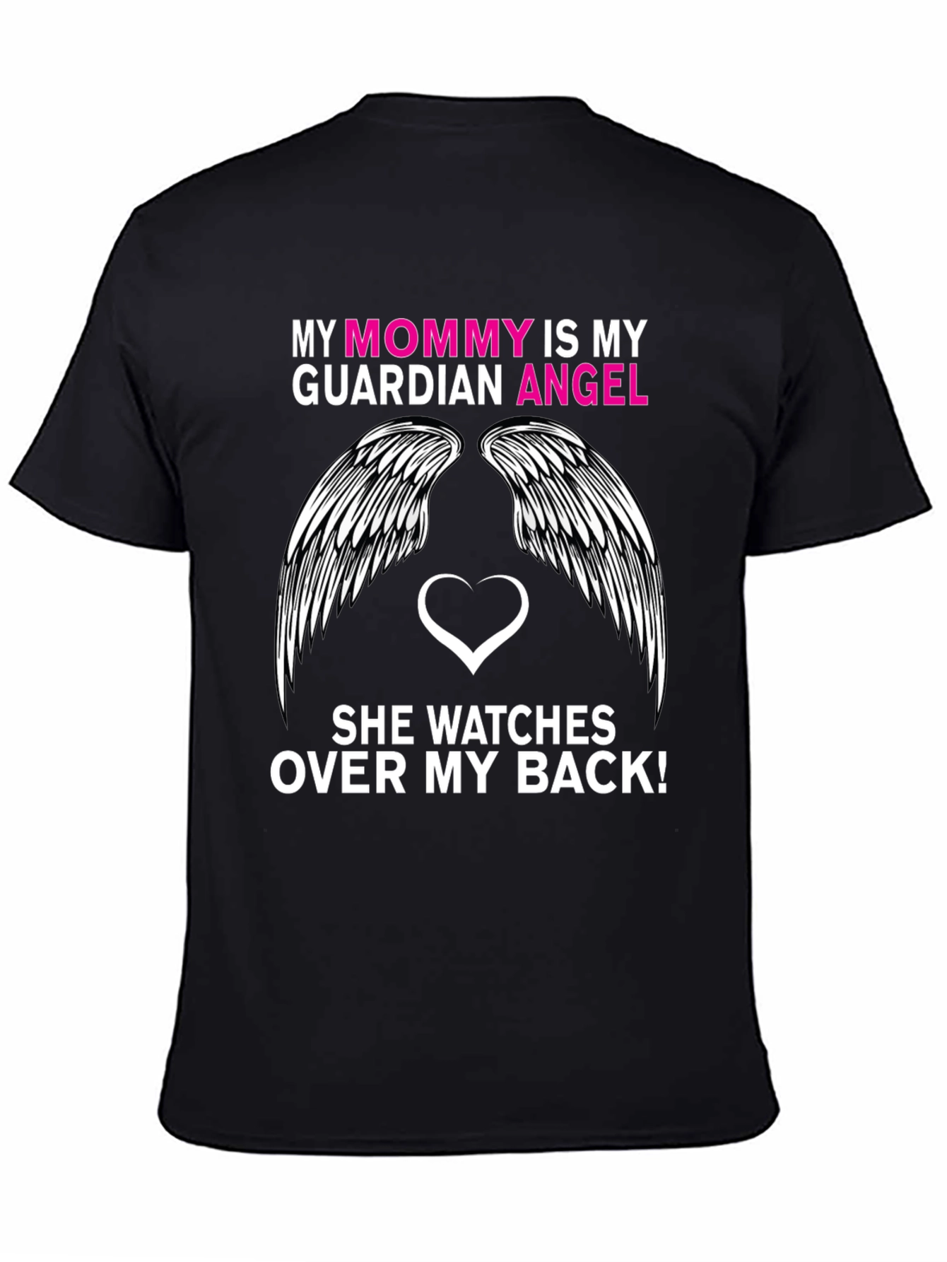 Mommy Guardian Angel T-Shirt - Black