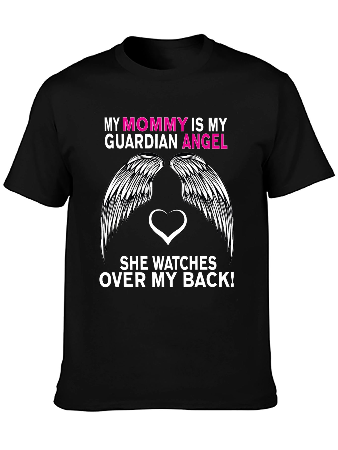 Mommy Guardian Angel T-Shirt - Black