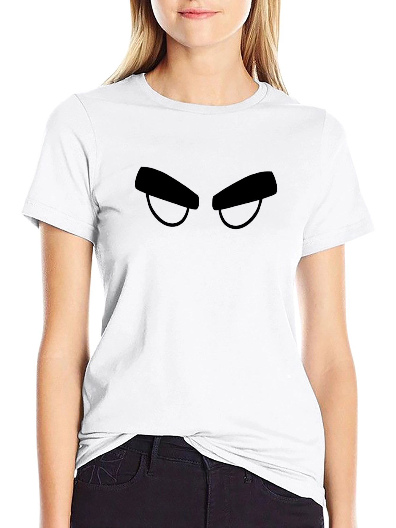 Cartoon Eyes Black T-Shirt