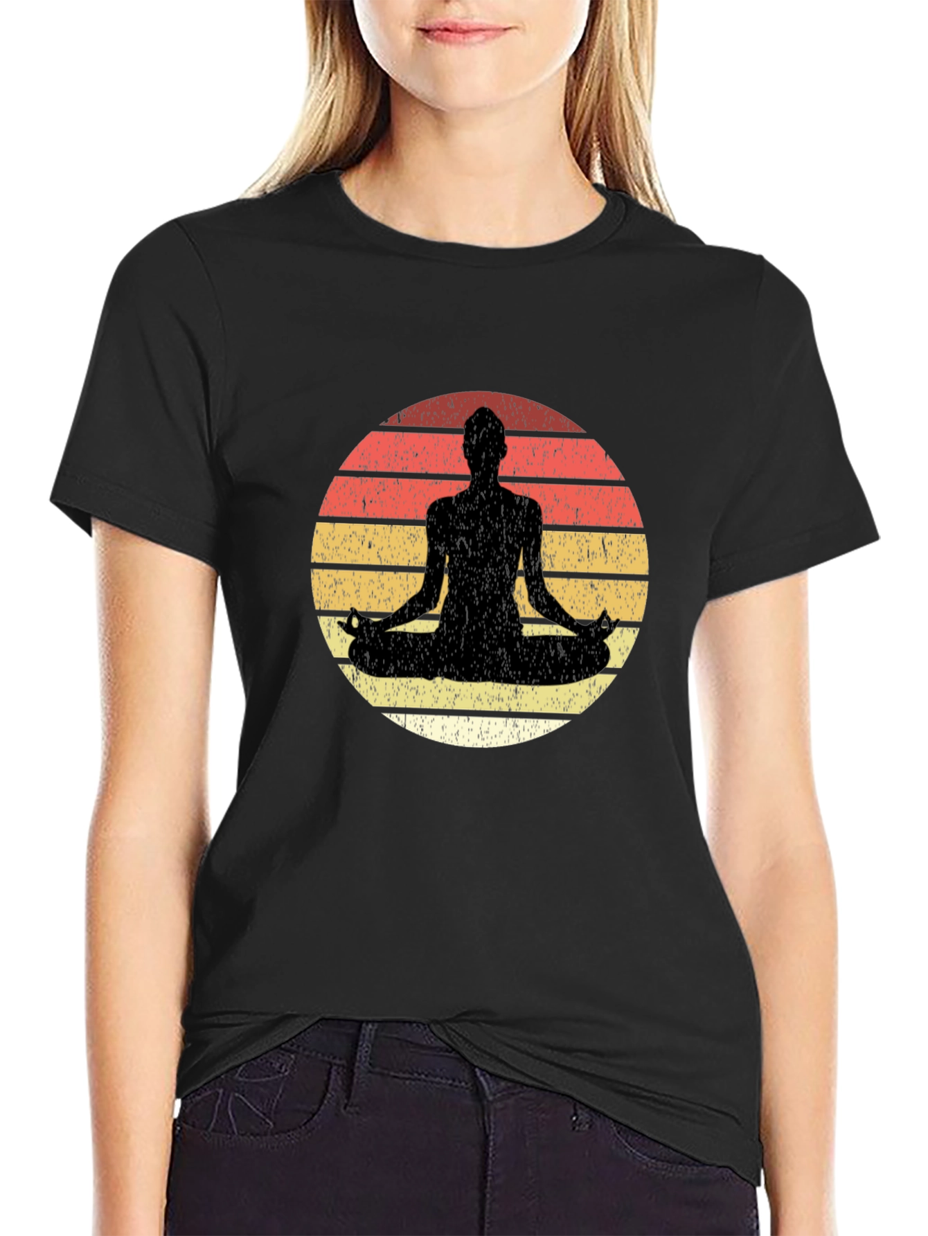 Yoga Sunset Meditation Graphic Tee
