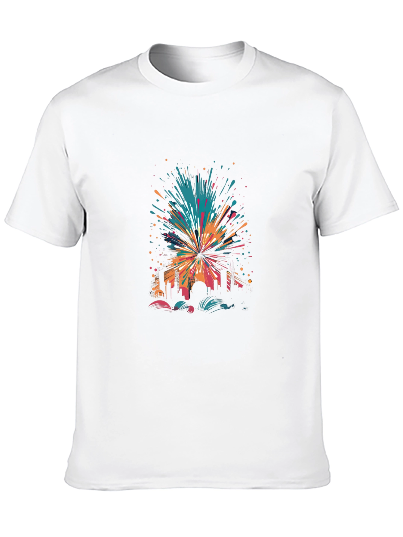 Cityscape Explosion Graphic Black T-Shirt