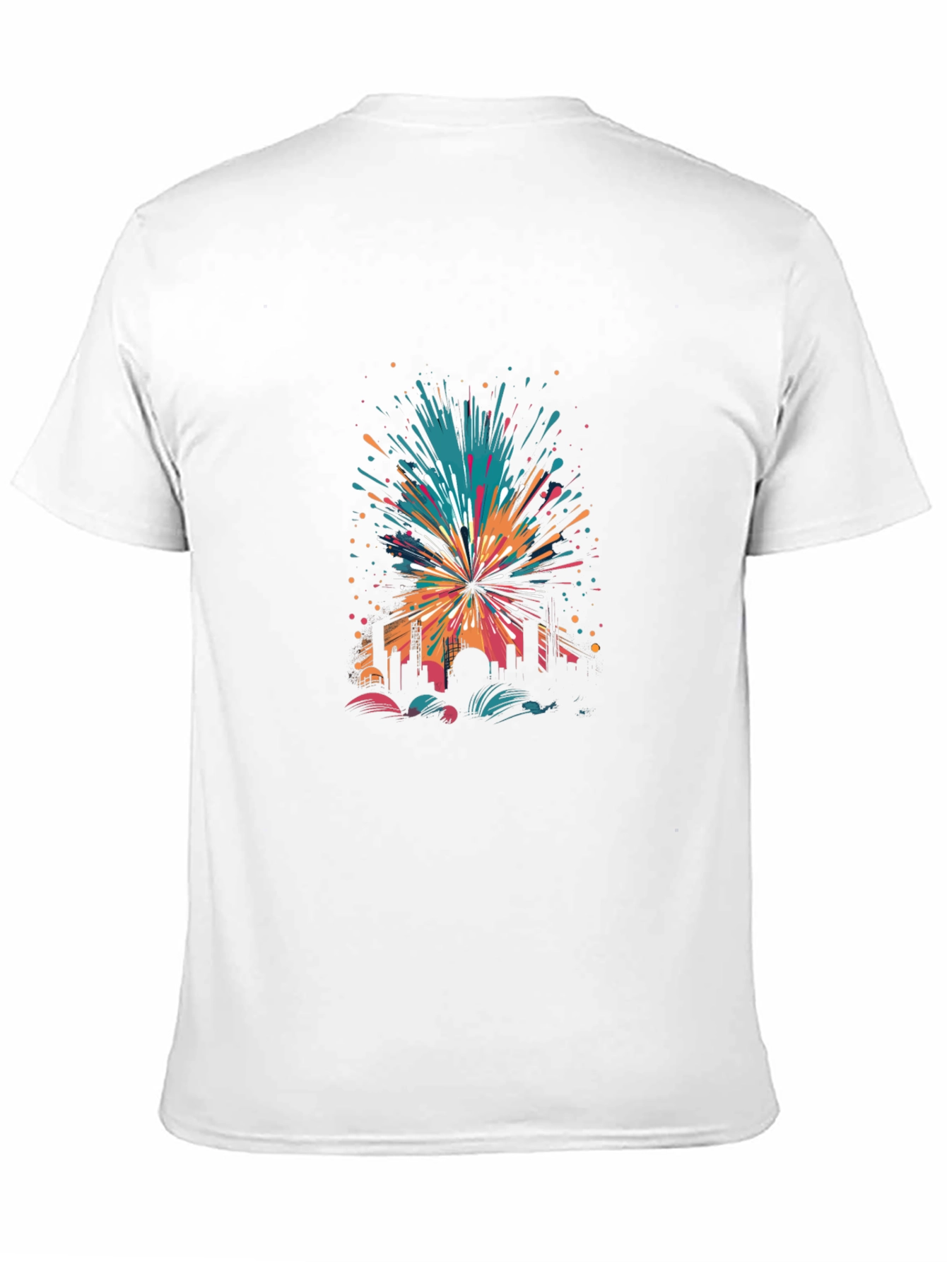 Cityscape Explosion Graphic Black T-Shirt