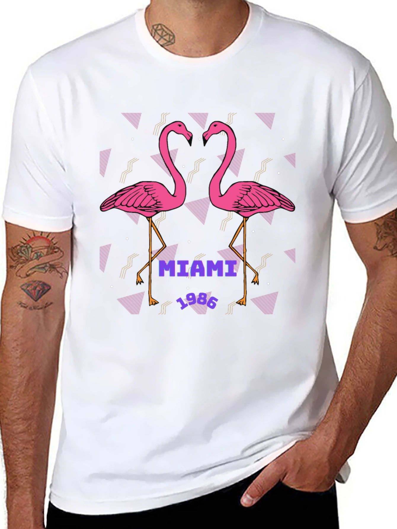 Miami 1986 Flamingo Graphic T-Shirt