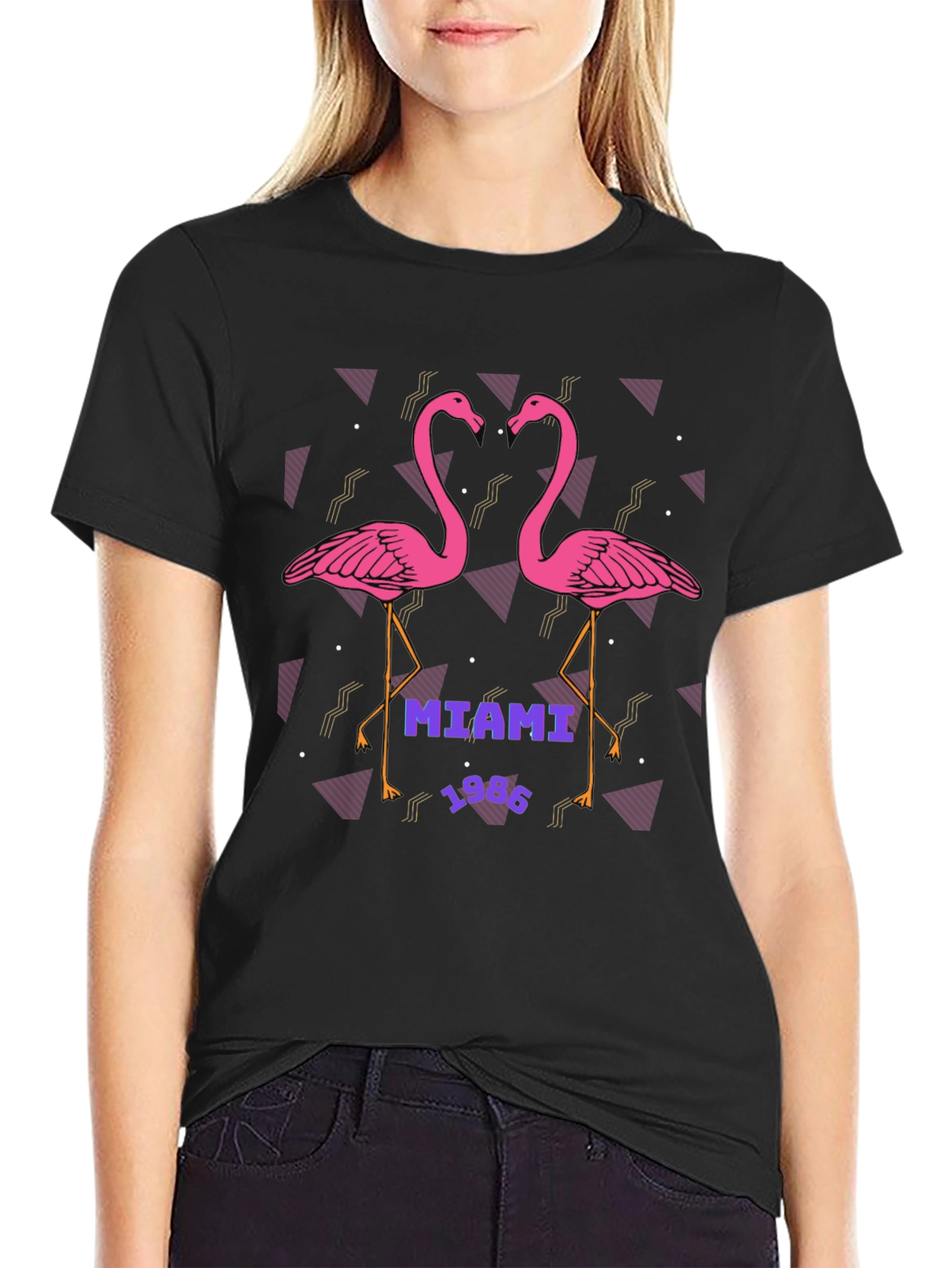 Miami 1986 Flamingo Graphic T-Shirt