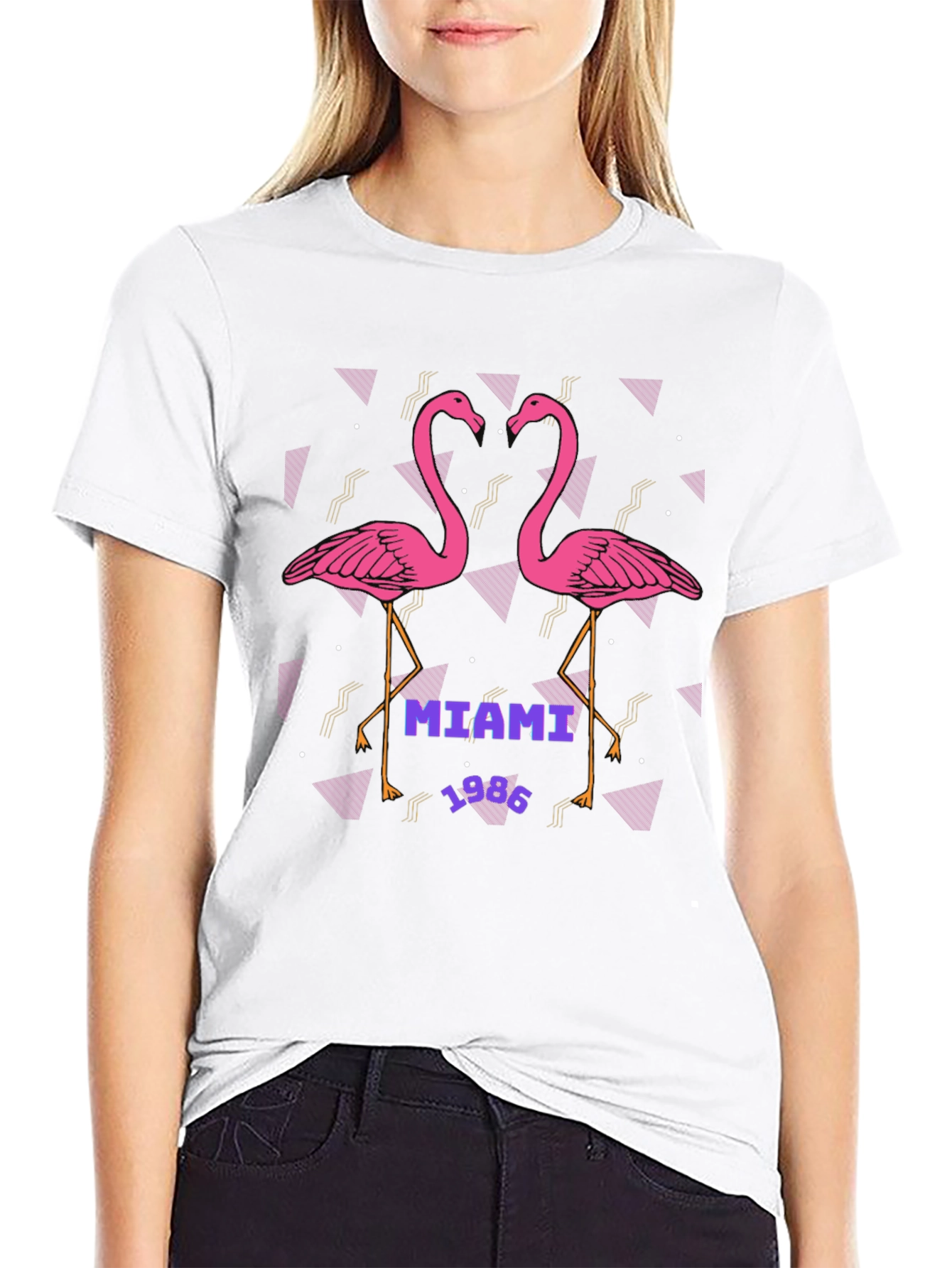 Miami 1986 Flamingo Graphic T-Shirt