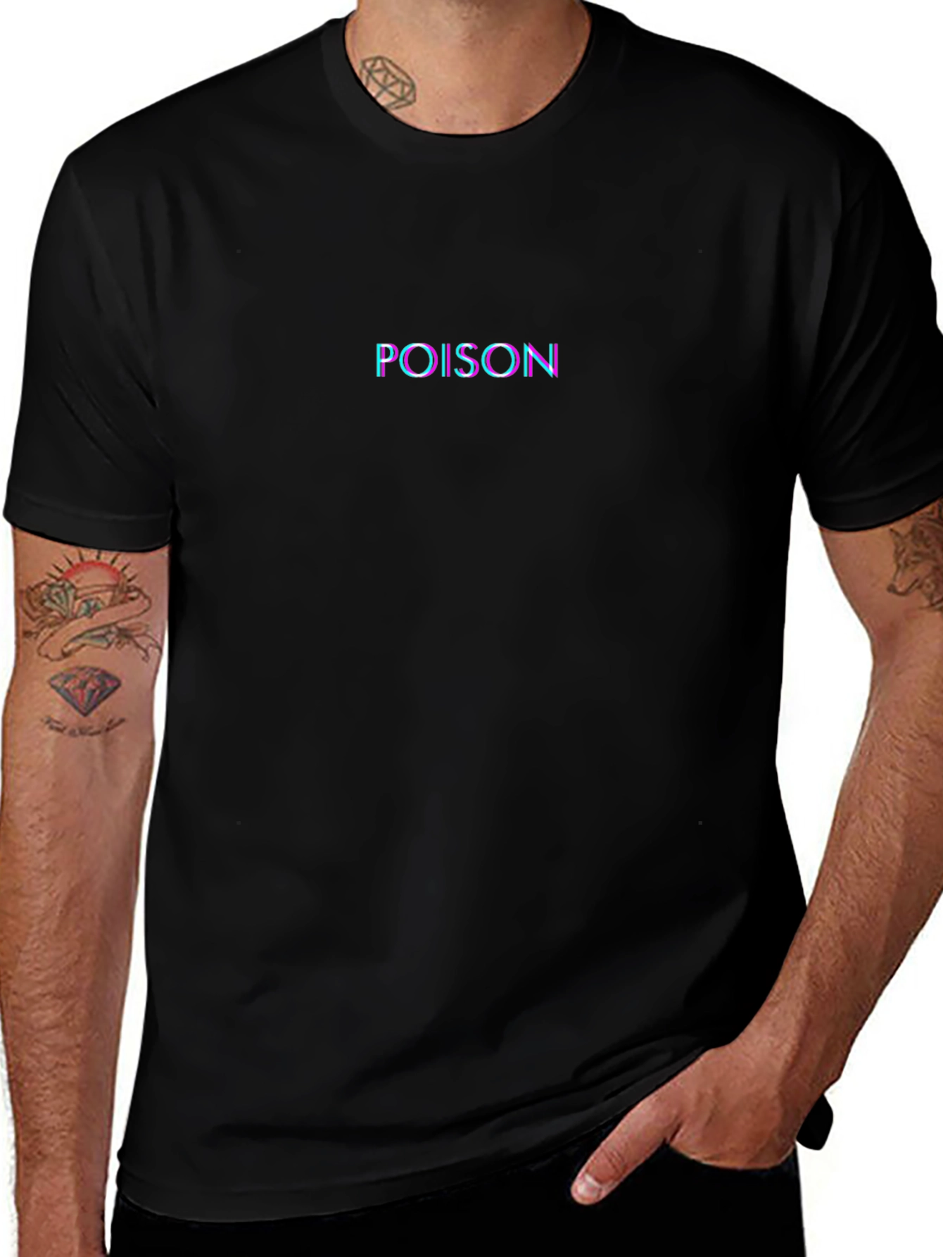 Mens Black Poison Graphic Print T-Shirt