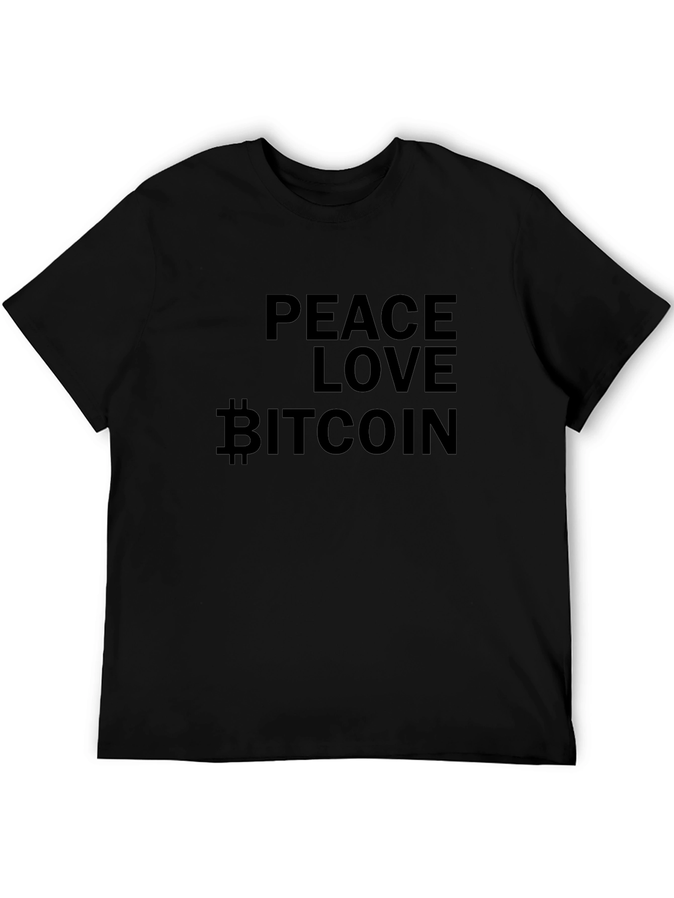 Peace Love Bitcoin Black T-Shirt