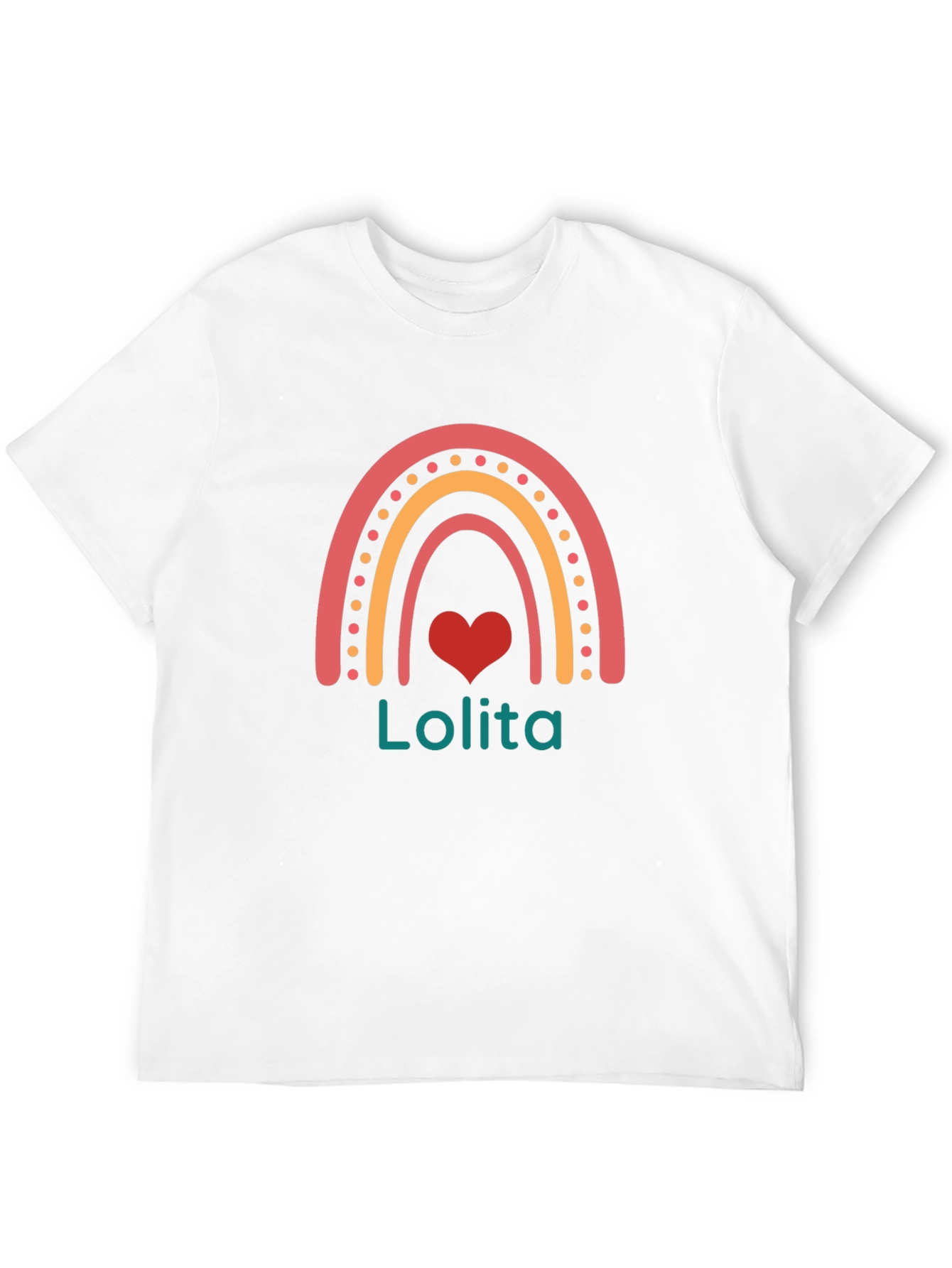 Lolita Rainbow Heart Black T-Shirt
