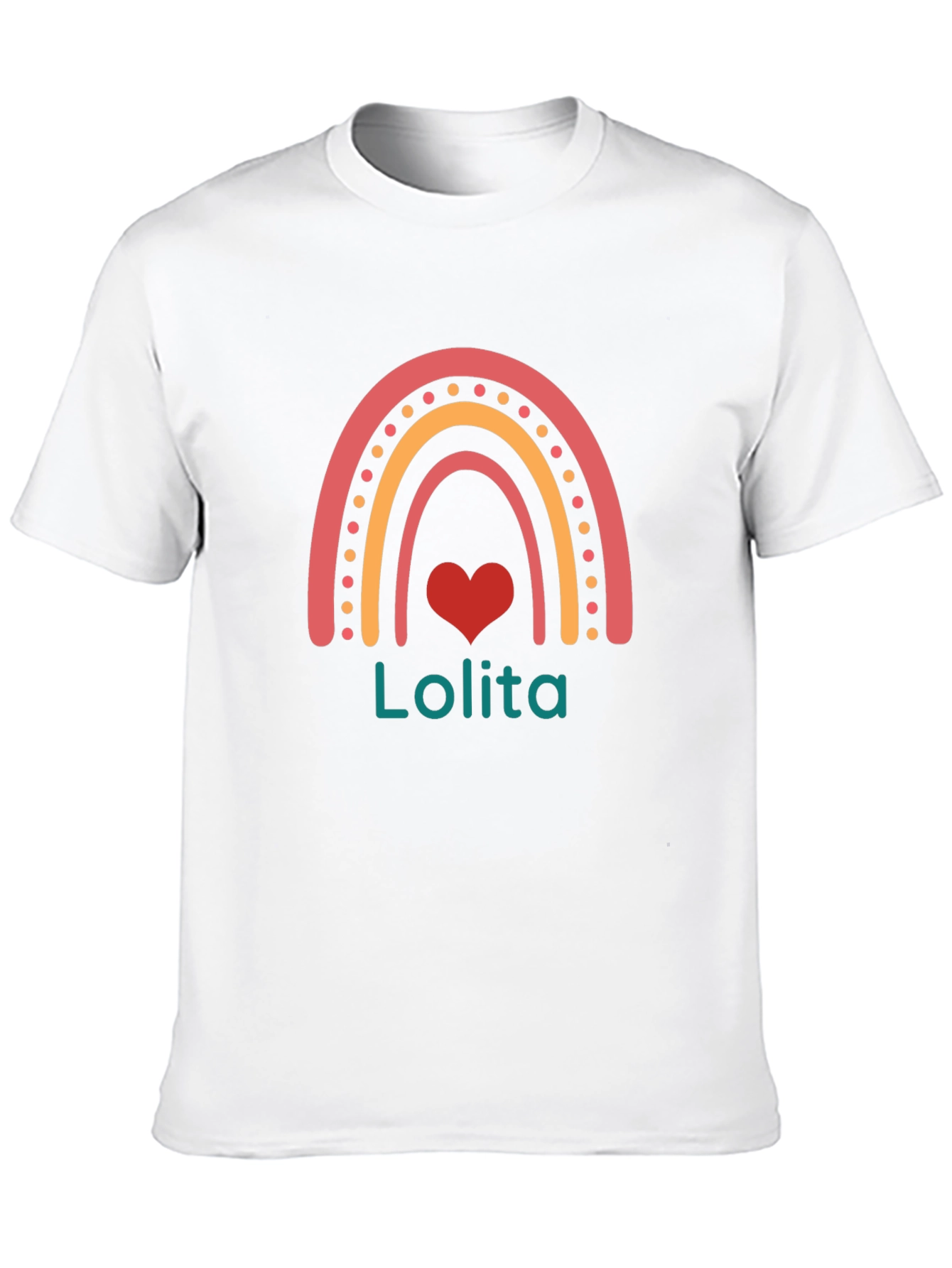 Lolita Rainbow Heart Black T-Shirt