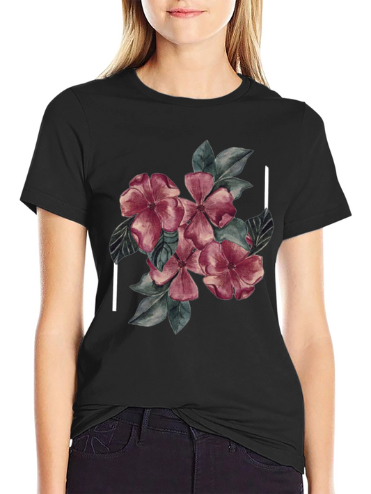 Floral Graphic Black Tee - Stylish & Unique Design