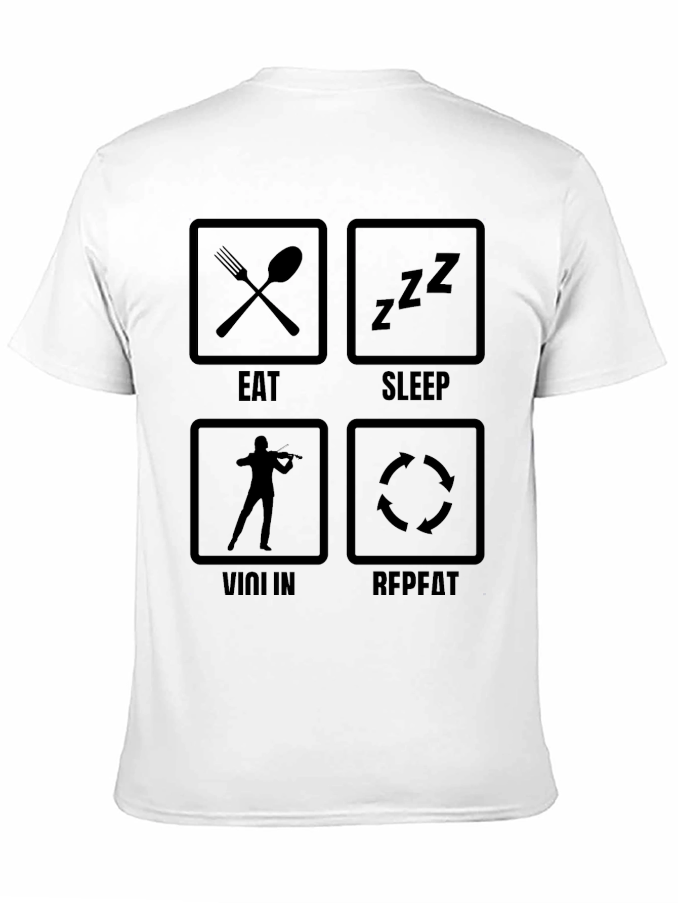 Eat Sleep Violin Repeat T-Shirt Funny Musician Tee