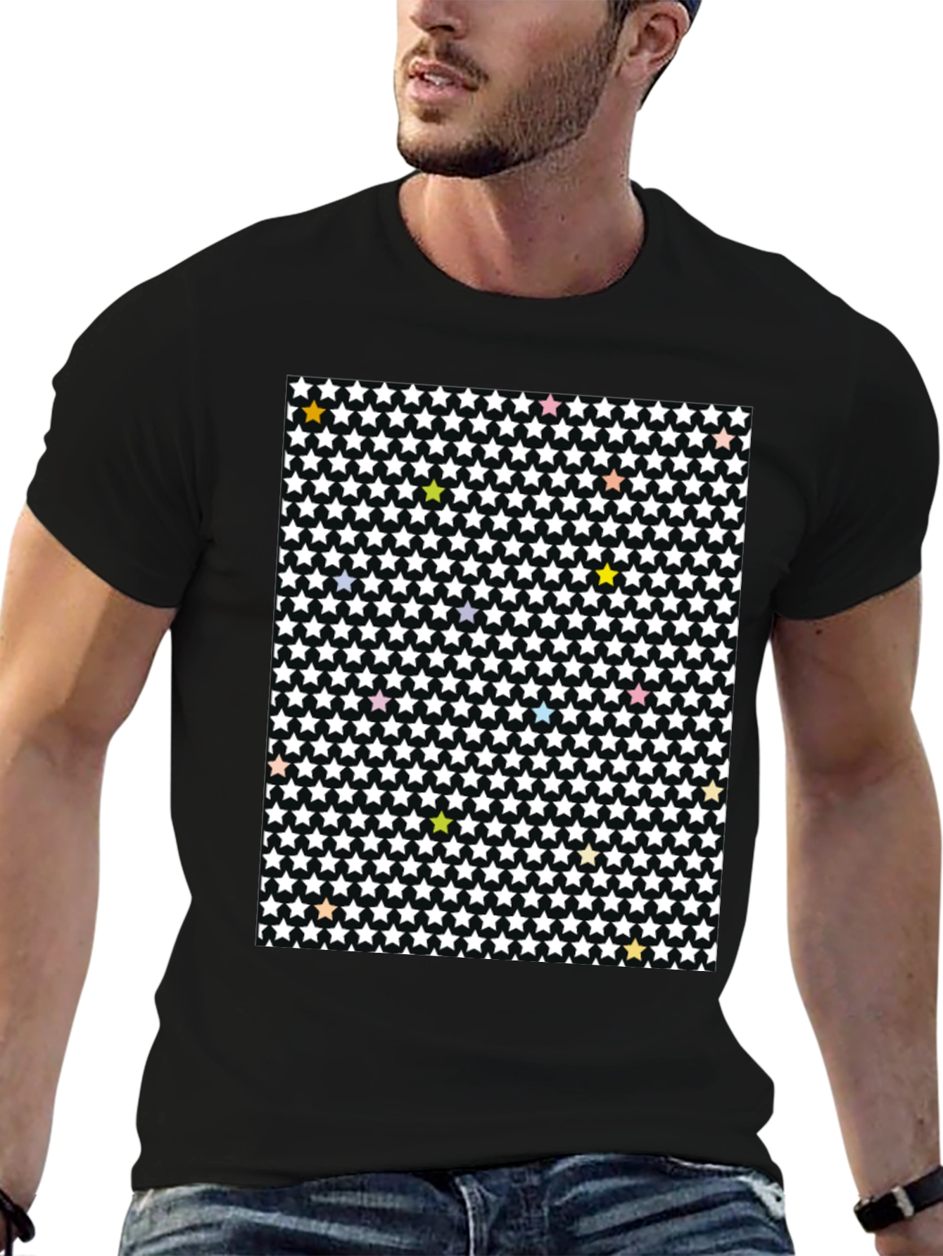 Starry Night T-Shirt - Patterned Cotton Tee
