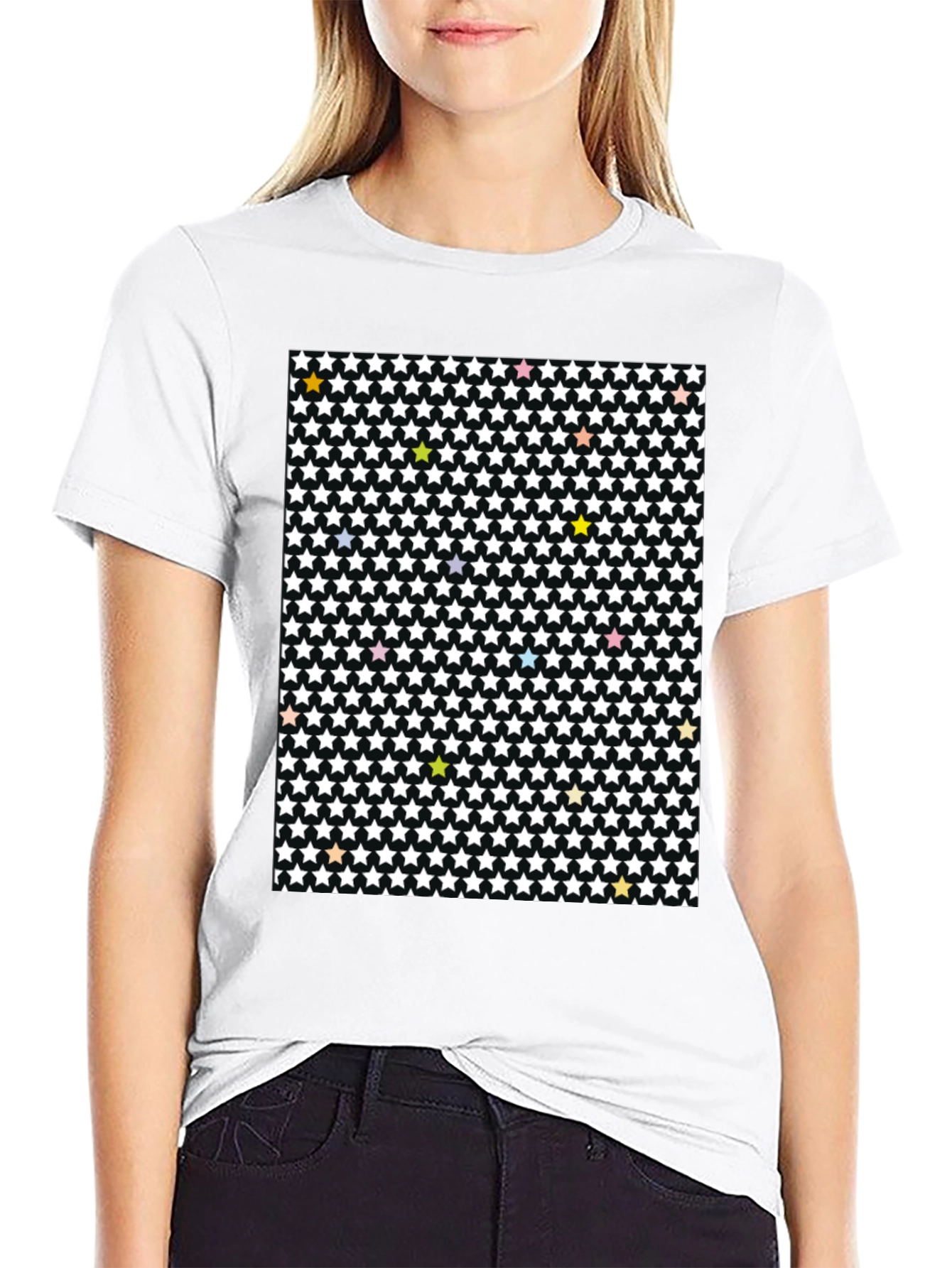 Starry Night T-Shirt - Patterned Cotton Tee