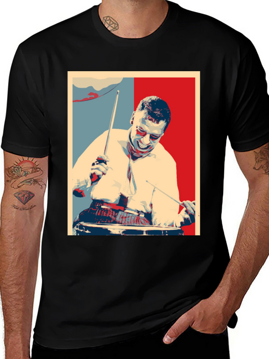 Drummer Graphic T-Shirt - Black