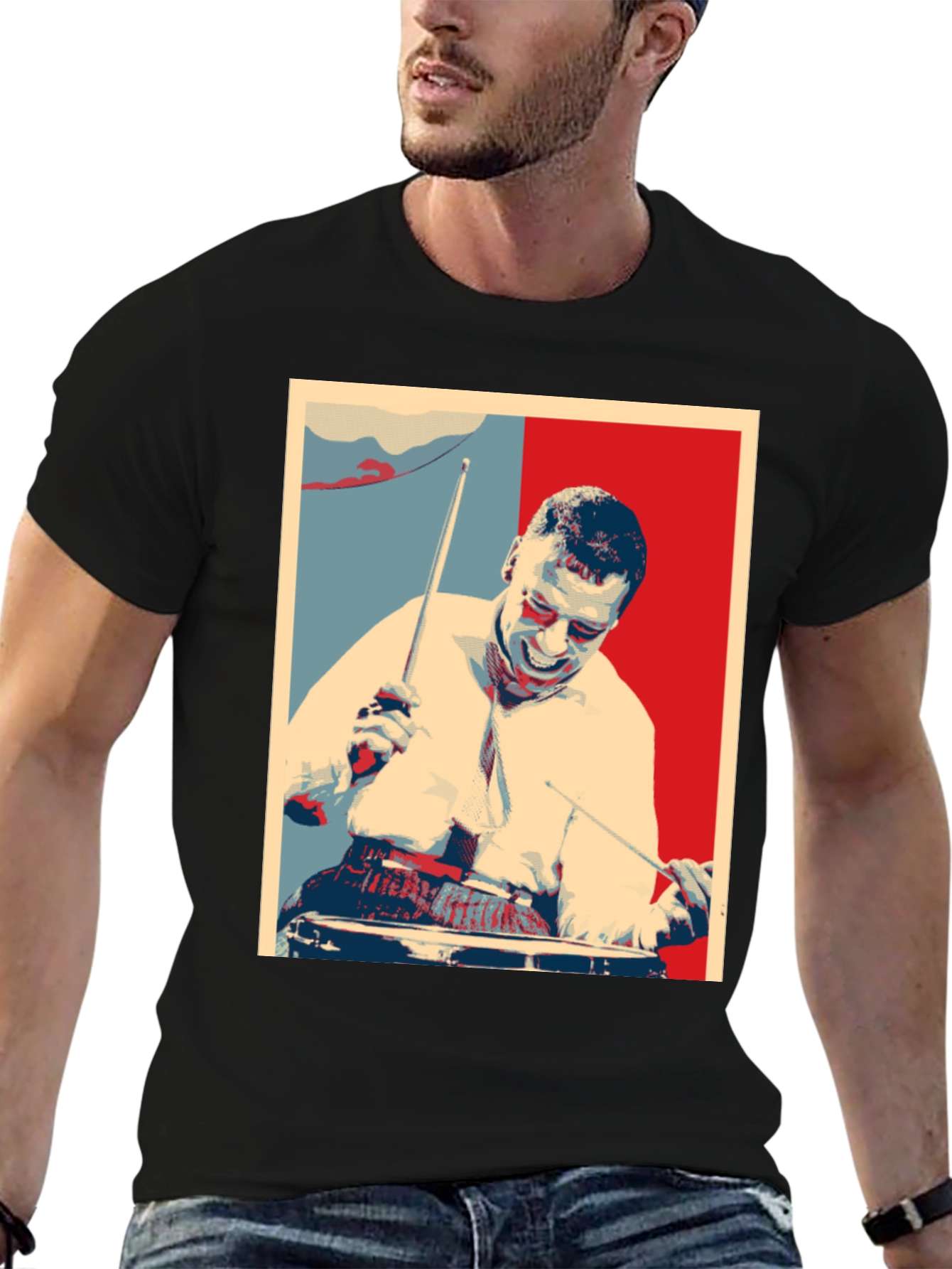 Drummer Graphic T-Shirt - Black