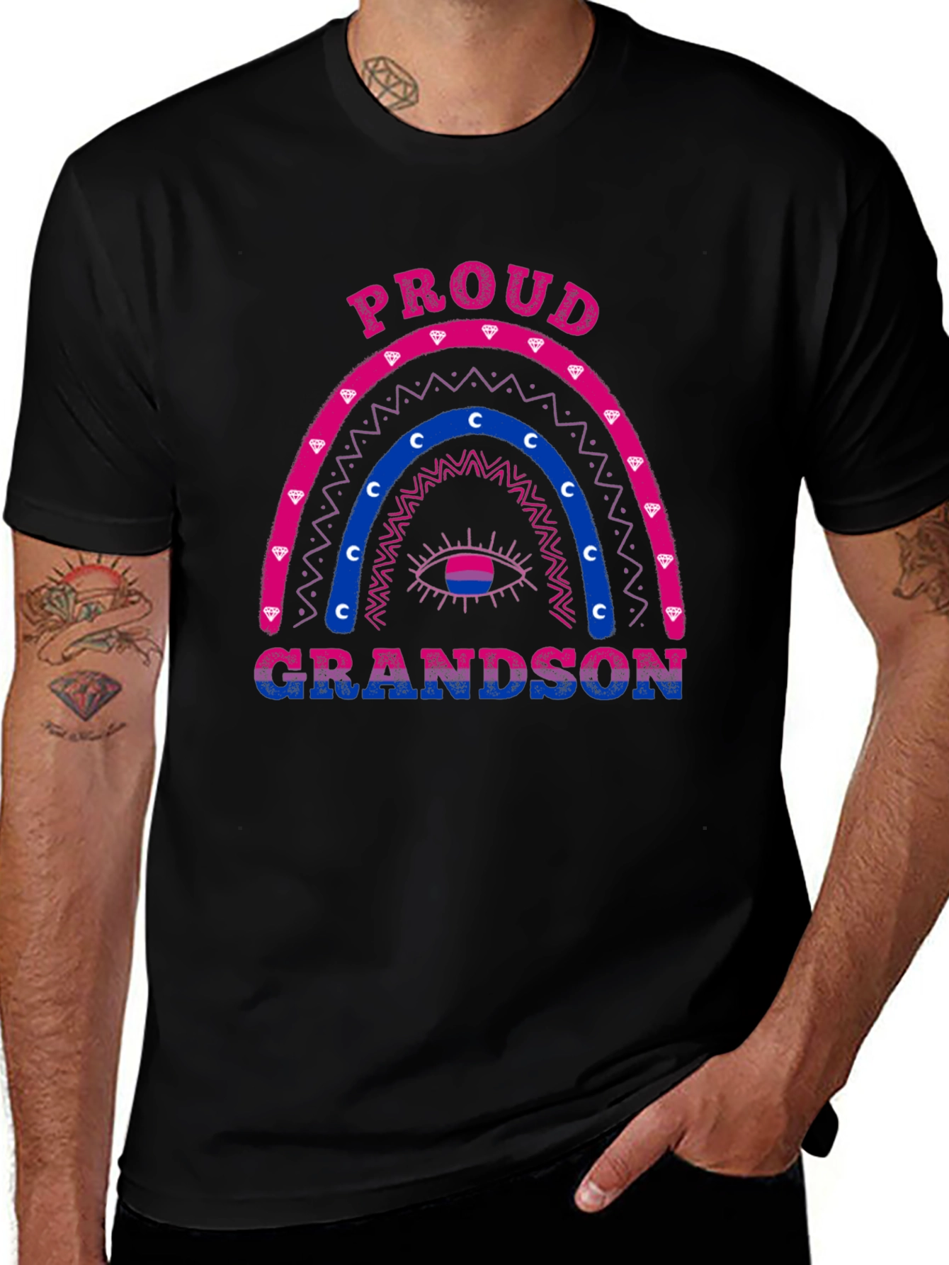 Proud Grandson Bi Pride Rainbow T-Shirt