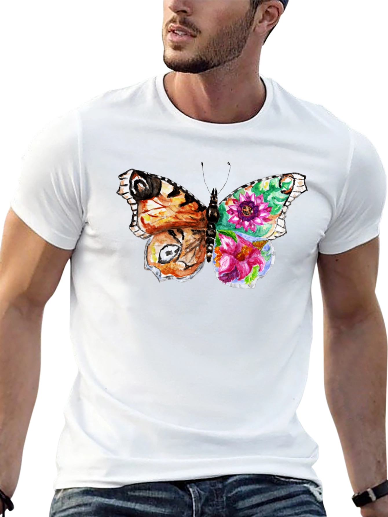 Butterfly Floral Graphic T-Shirt