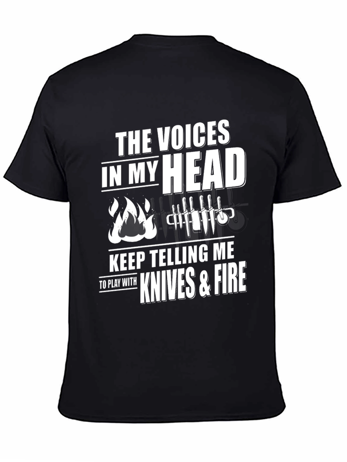 Knives & Fire T-Shirt Funny Chef BBQ Grill Gift