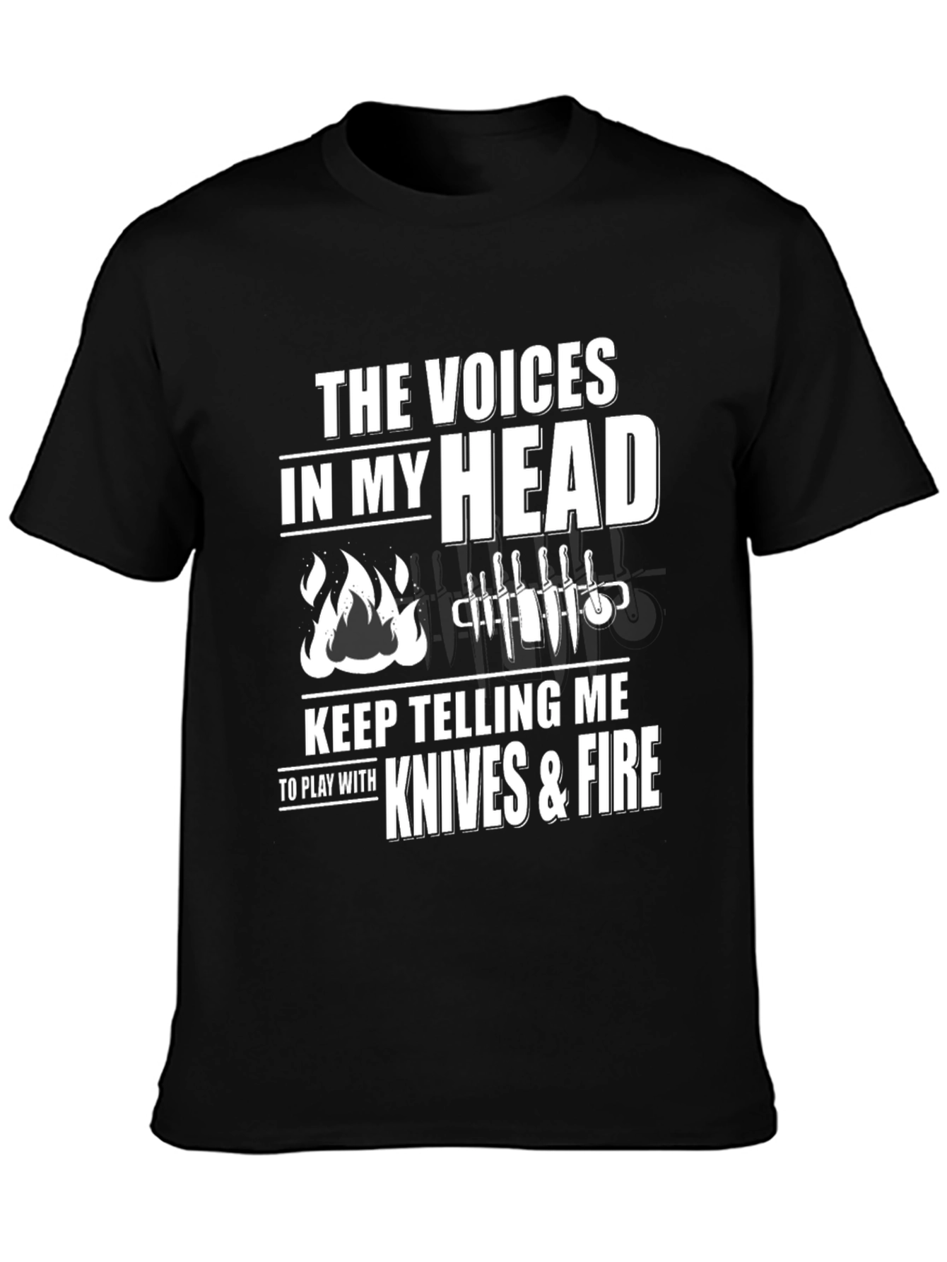 Knives & Fire T-Shirt Funny Chef BBQ Grill Gift