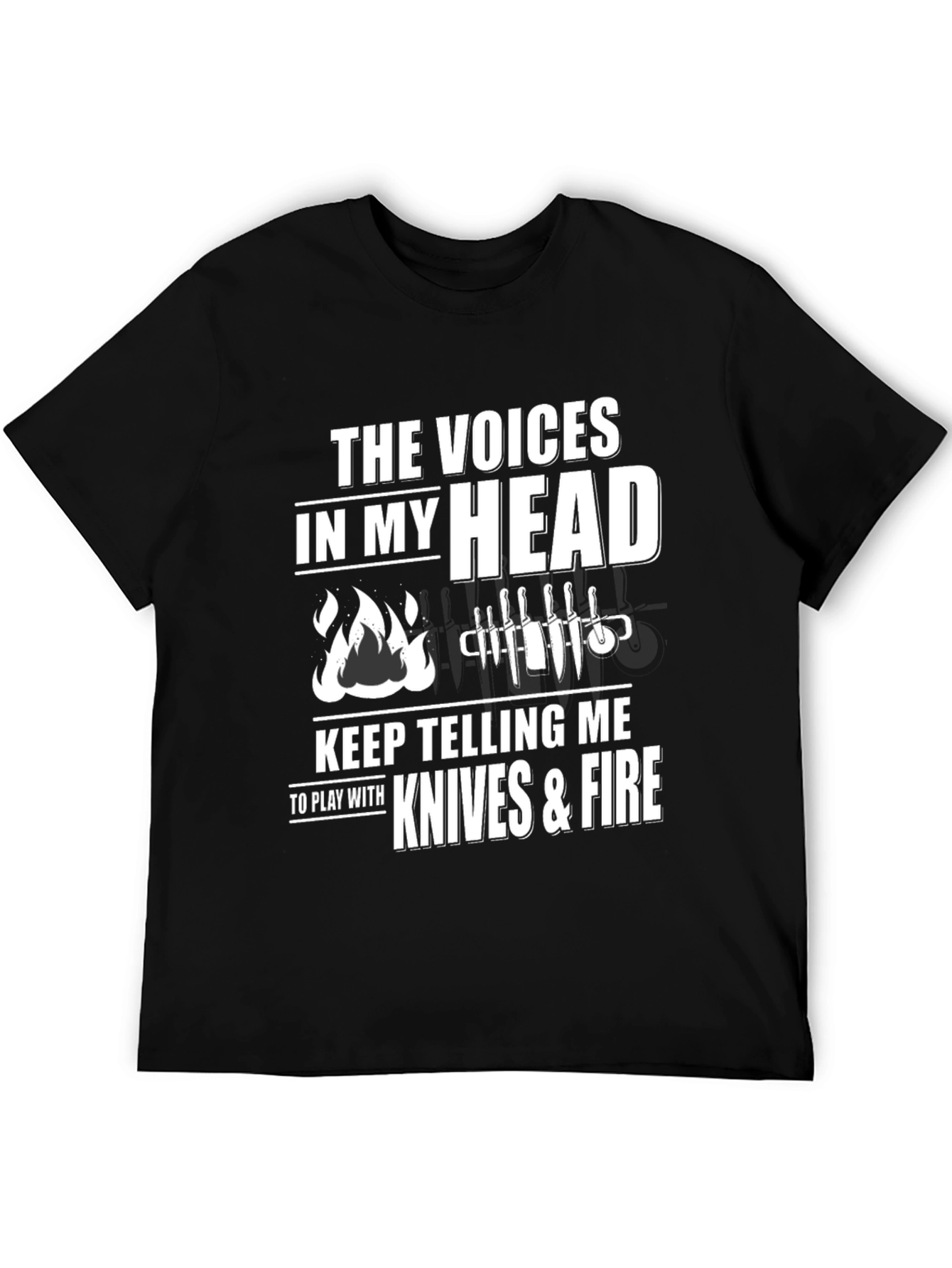 Knives & Fire T-Shirt Funny Chef BBQ Grill Gift