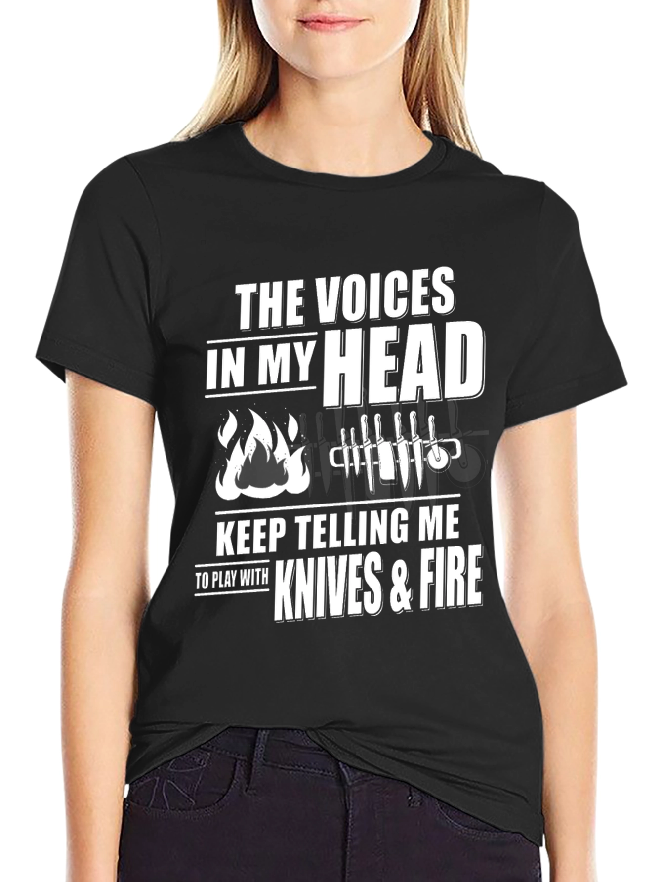 Knives & Fire T-Shirt Funny Chef BBQ Grill Gift