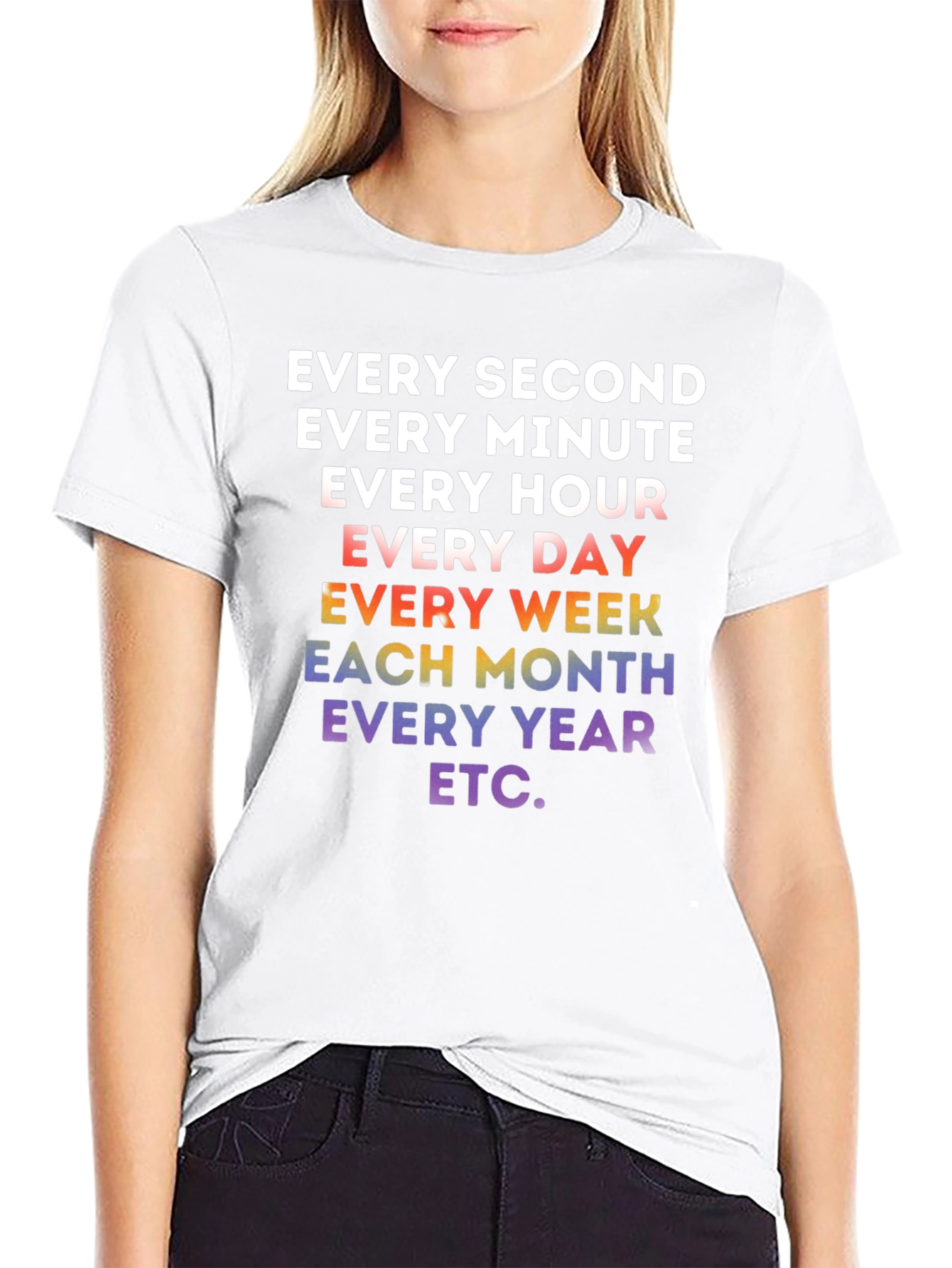 Every Second Rainbow Text T-Shirt