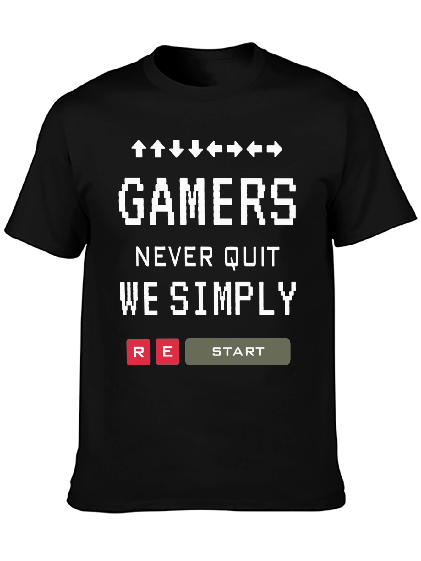 Gamers Never Quit T-Shirt - Retro Gaming Tee