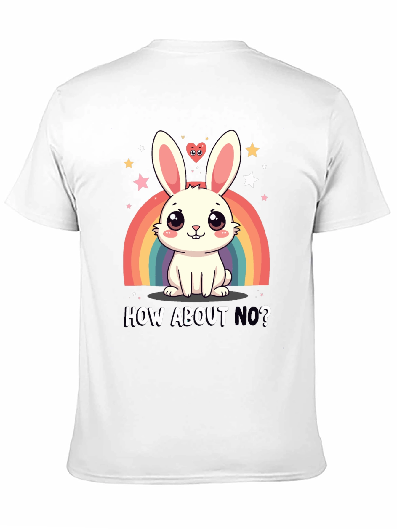 Cute Bunny Rainbow How About No? Graphic Tee