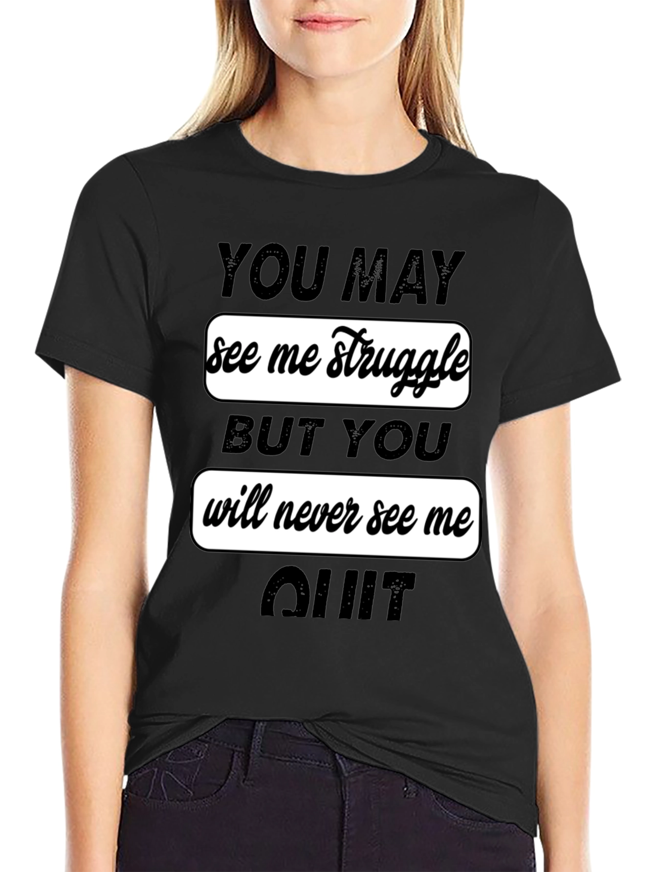 Motivational Graphic Tee - Never Quit