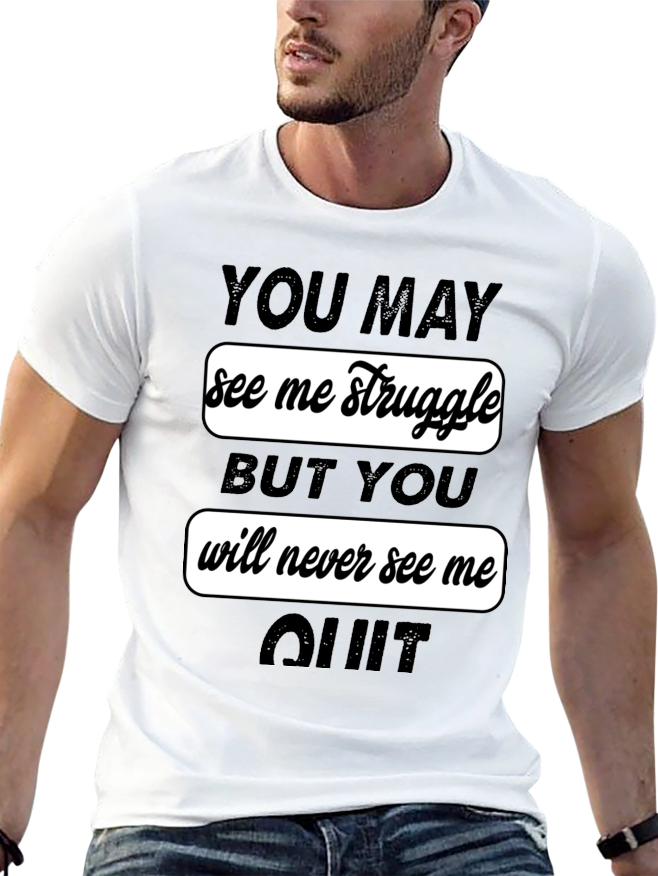 Motivational Graphic Tee - Never Quit